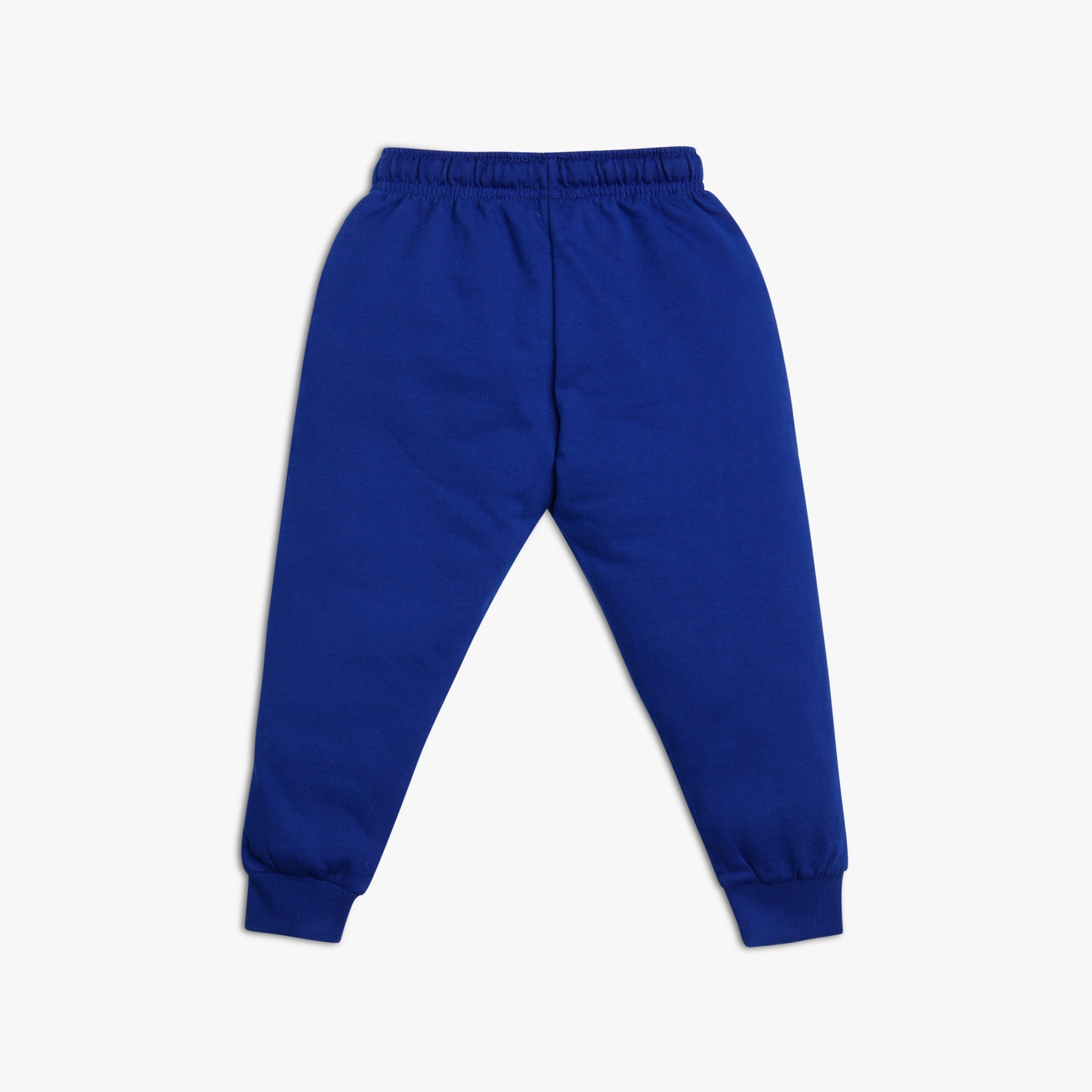 Boy Wearing Boy's Regular Fit Solid Mid Rise Trackpant