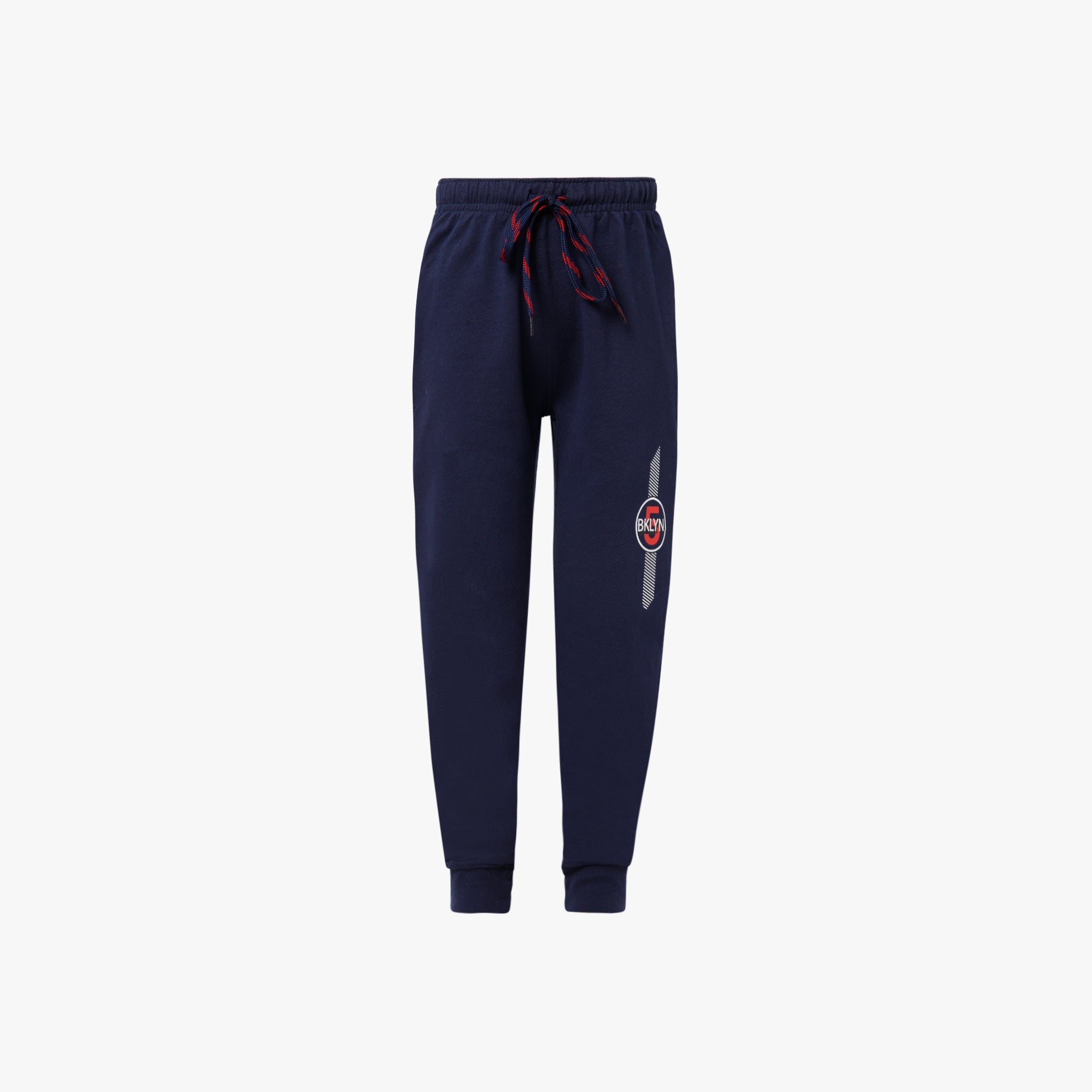 Boy Wearing Boy's Regular Fit Solid Mid Rise Trackpant