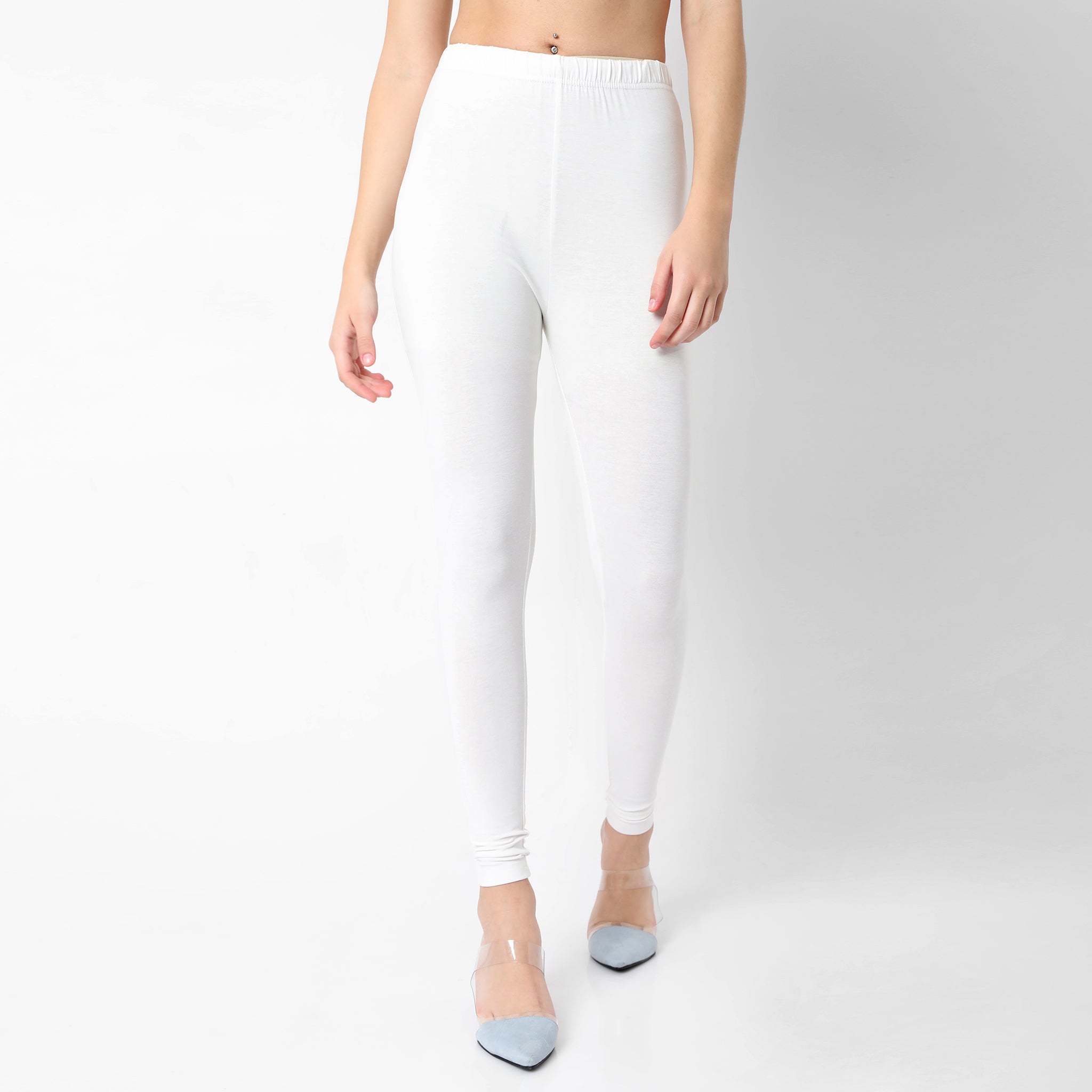 Mid Waist White leggings, Casual Wear, Slim Fit at Rs 180 in