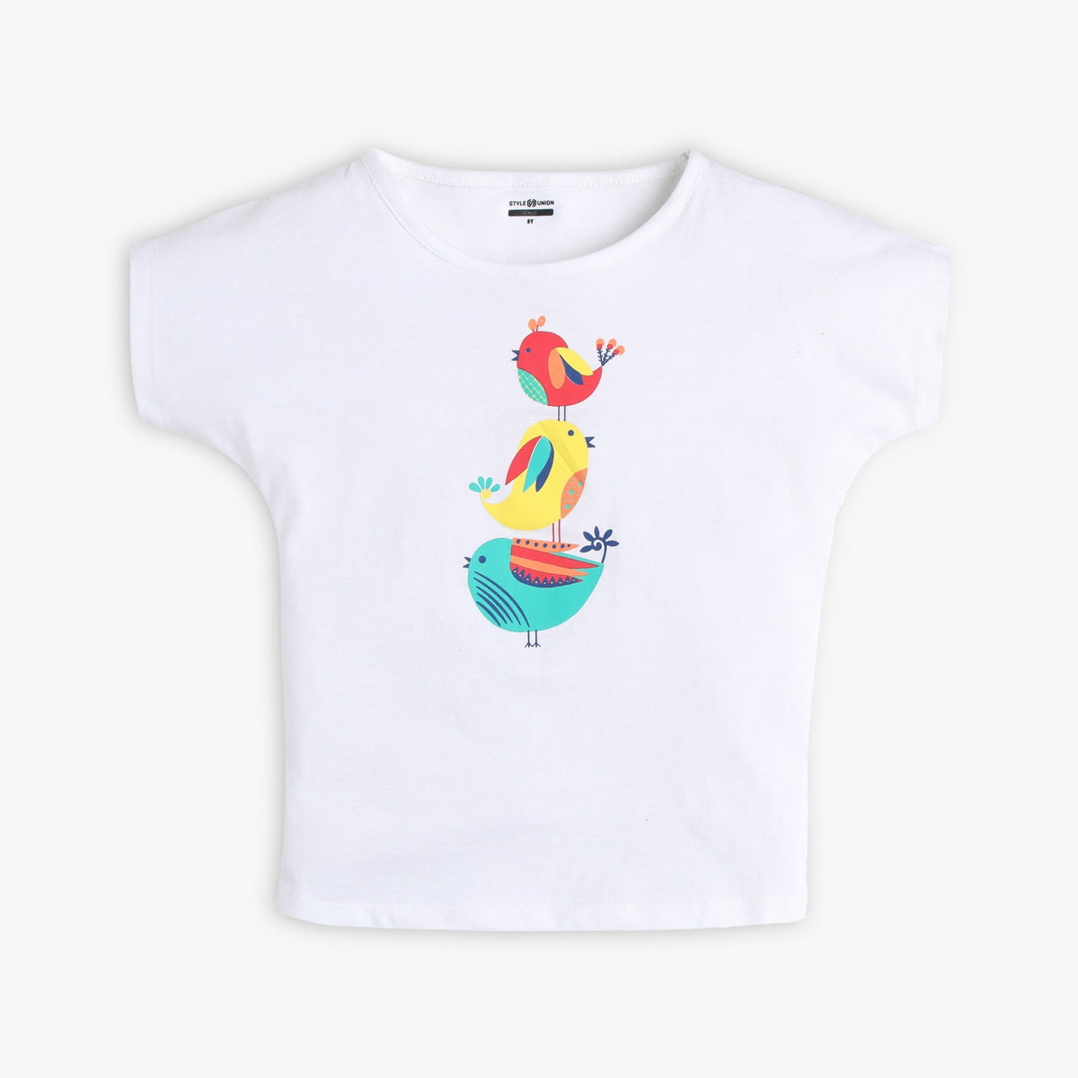 Girl Wearing Girl's Regular Fit Graphic T-Shirt