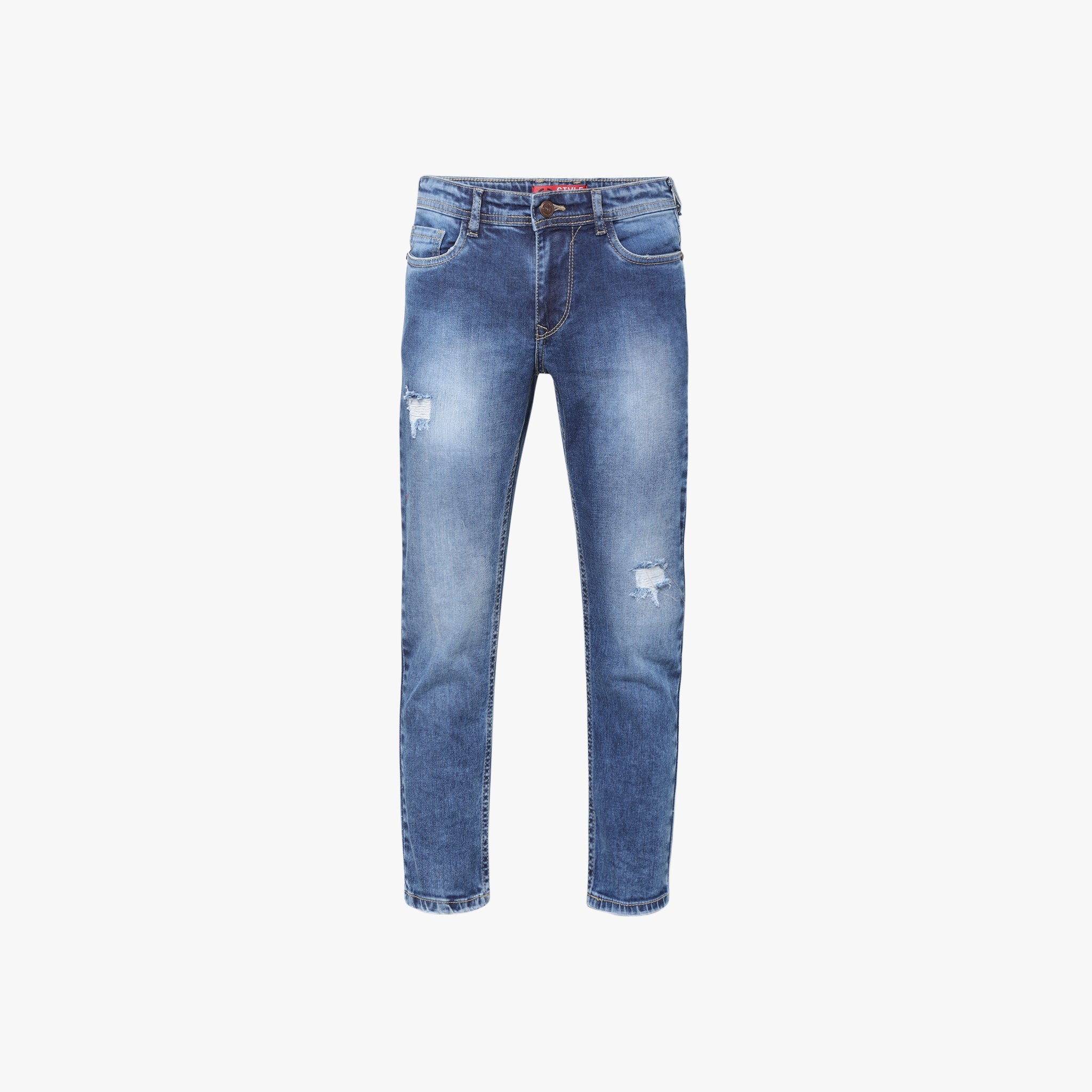 Boy Wearing Boy's Regular Fit Solid Mid Rise Jean