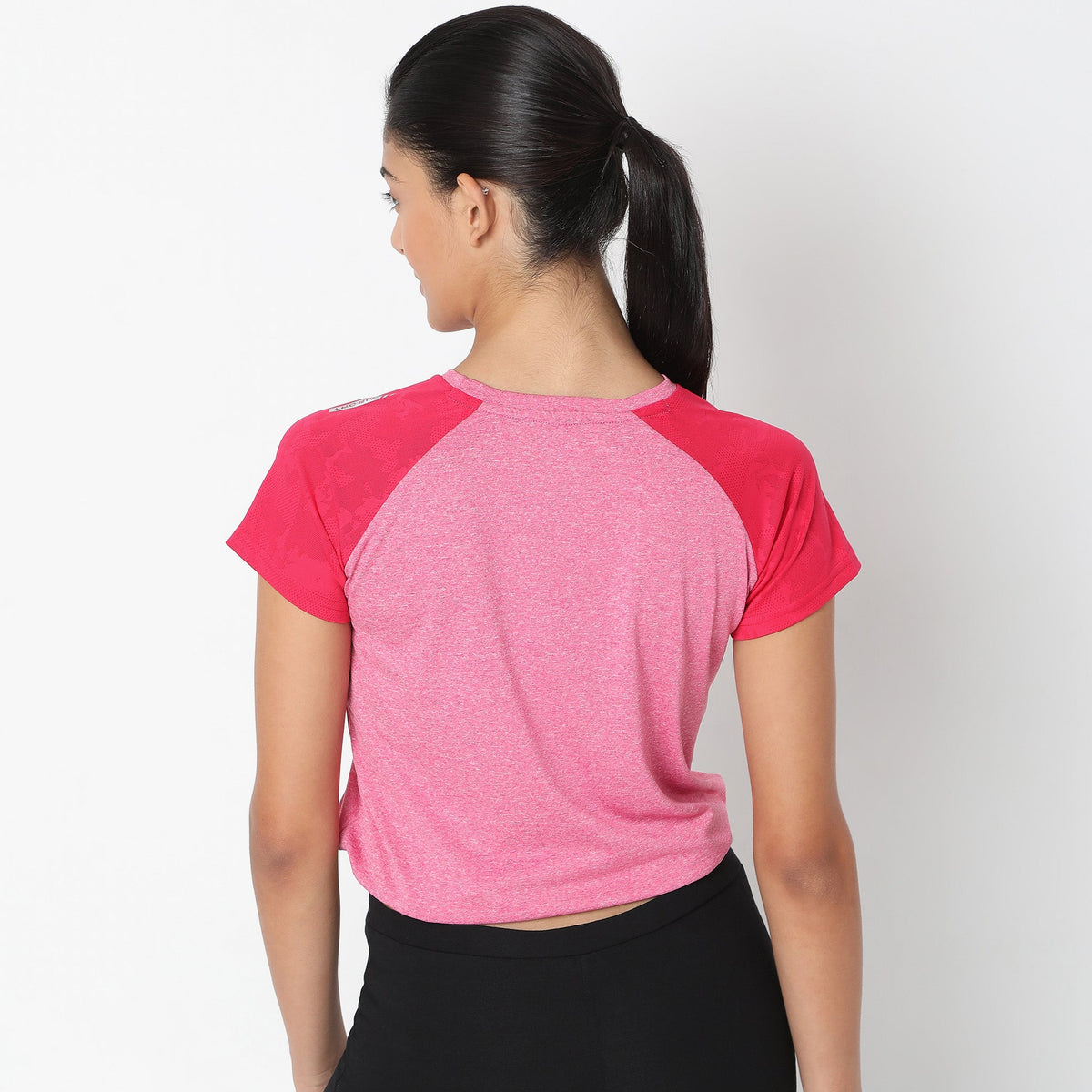 Women Wearing Regular Fit Solid T-Shirt