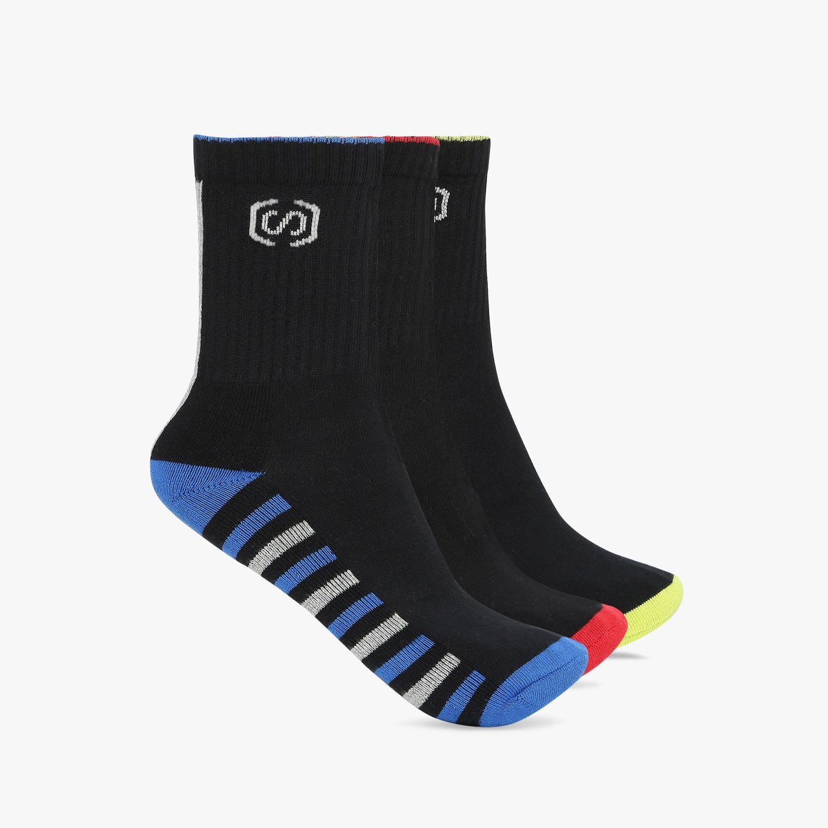 Men Wearing Assorted Free Size Crew Socks