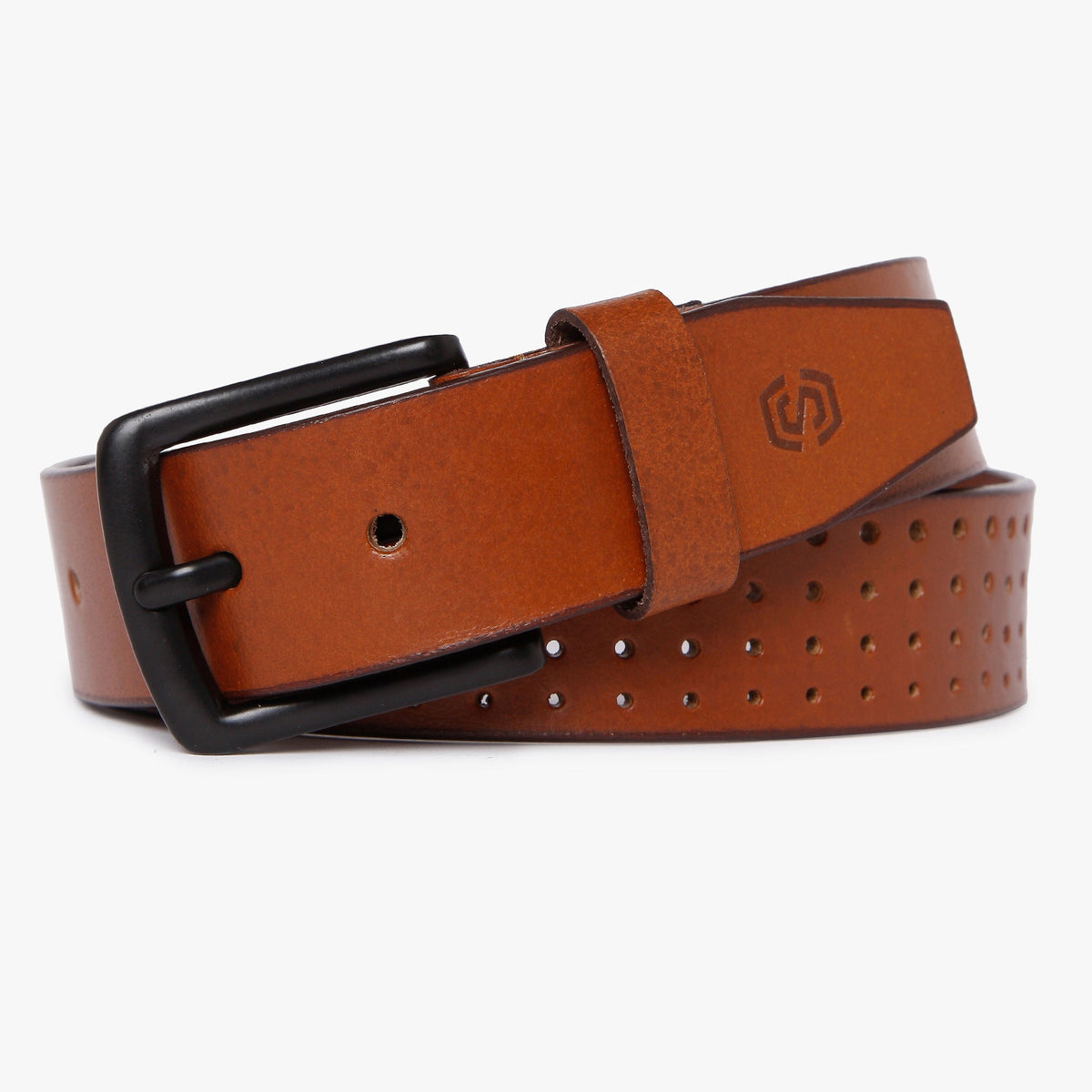 Men Wearing Genuine Leather Brown Belts