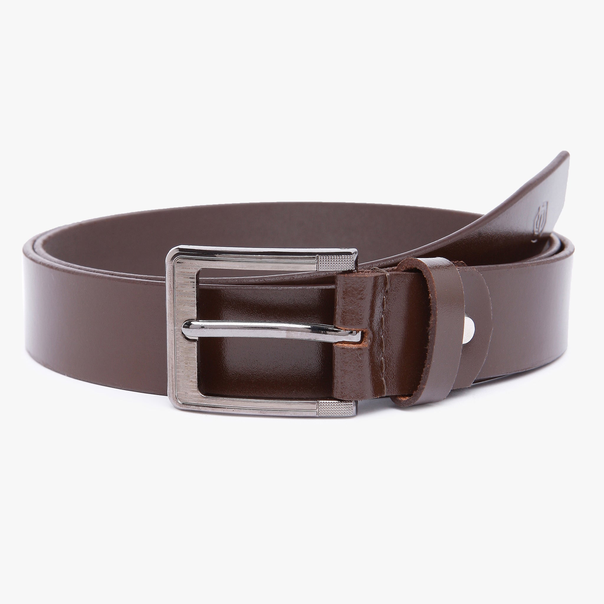 Men Wearing Genuine Leather Brown Belts