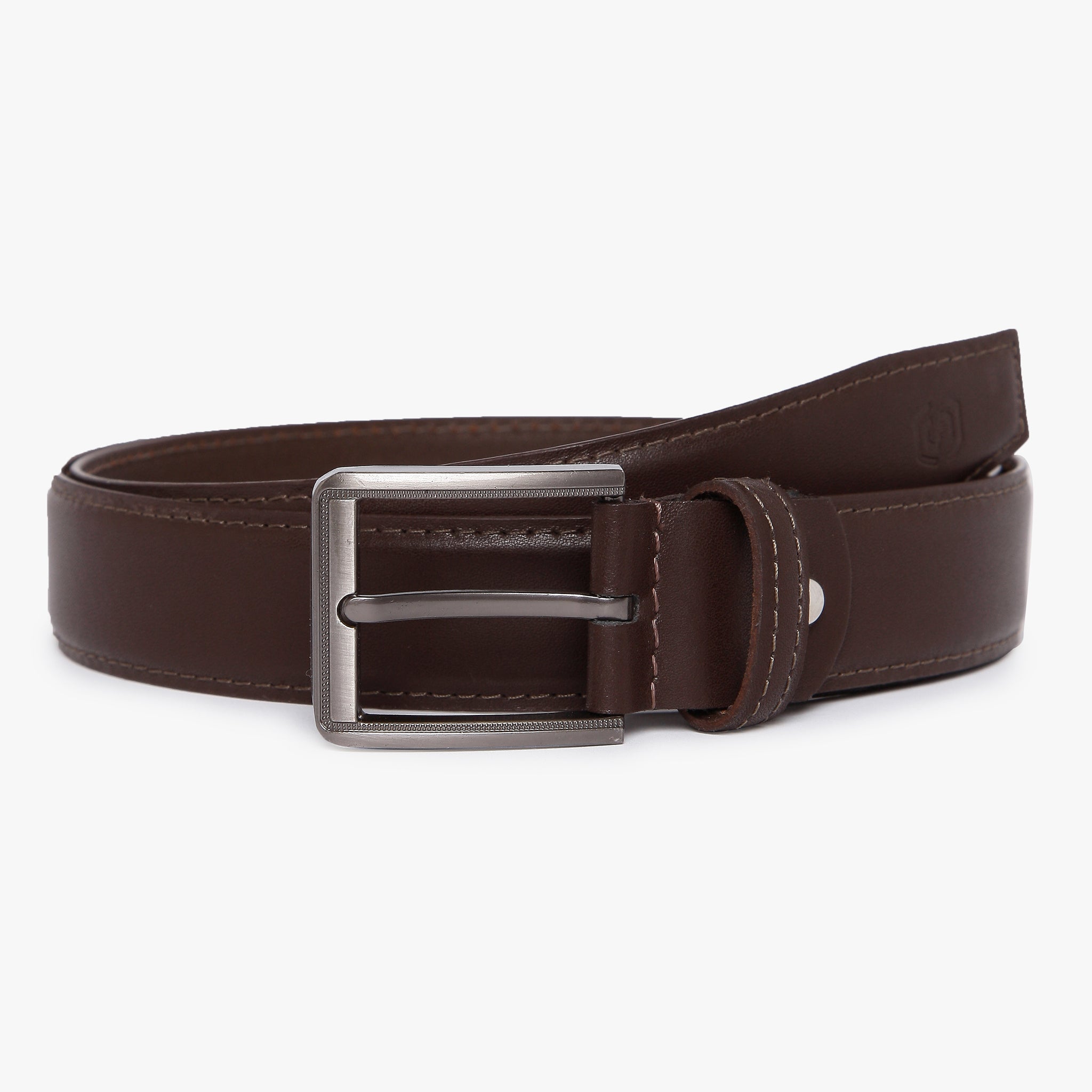 Men Wearing Genuine Leather Brown Belts