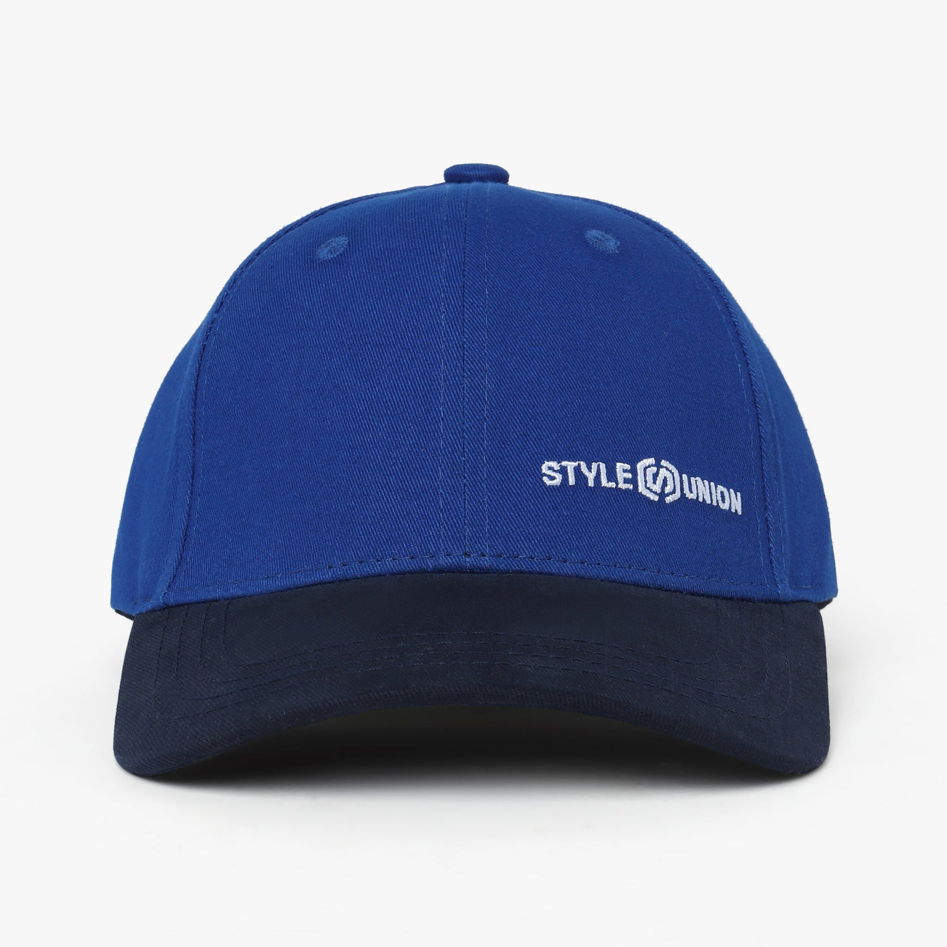 Men Wearing Solid Royal Blue & Navy Cap