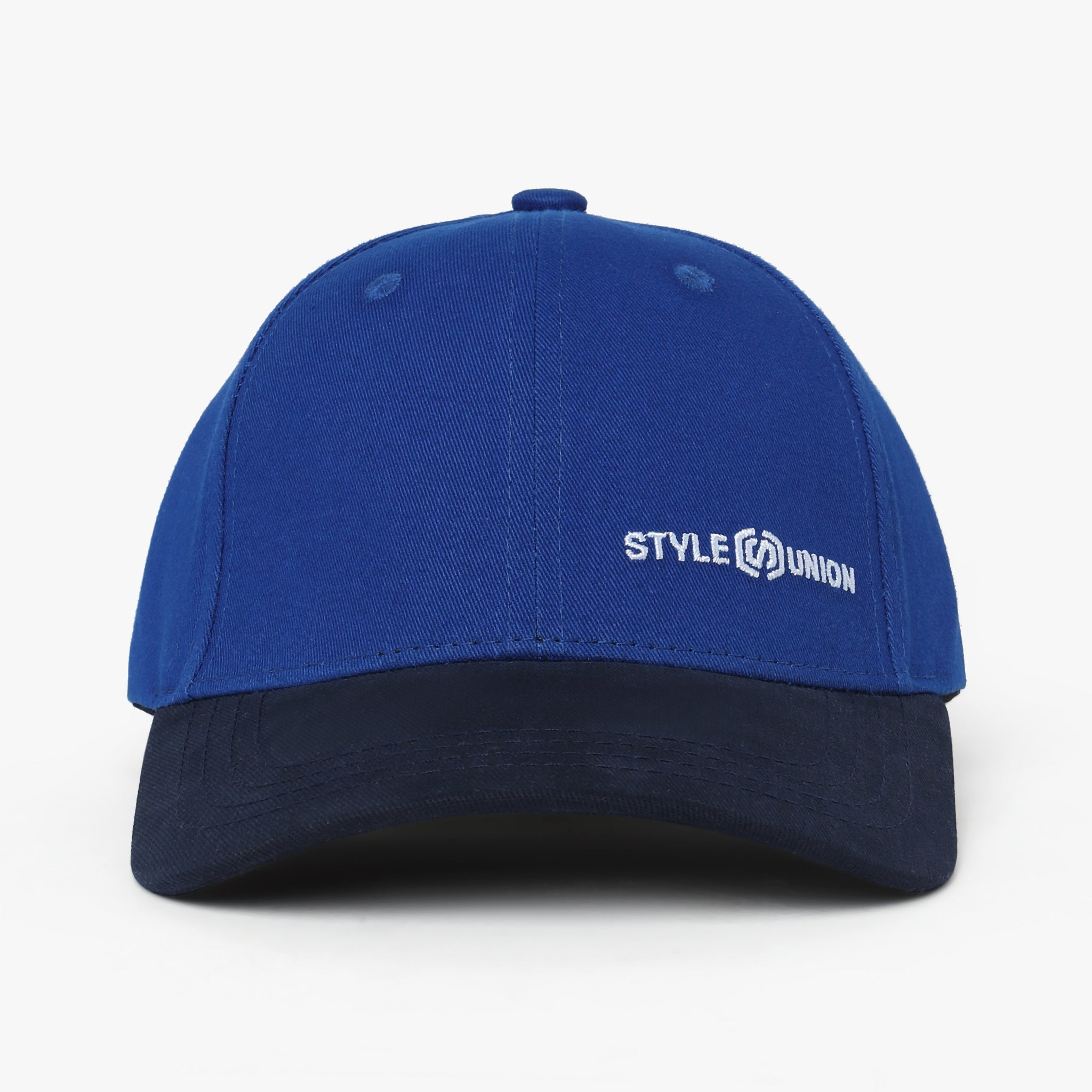 Men Wearing Solid Royal Blue & Navy Cap