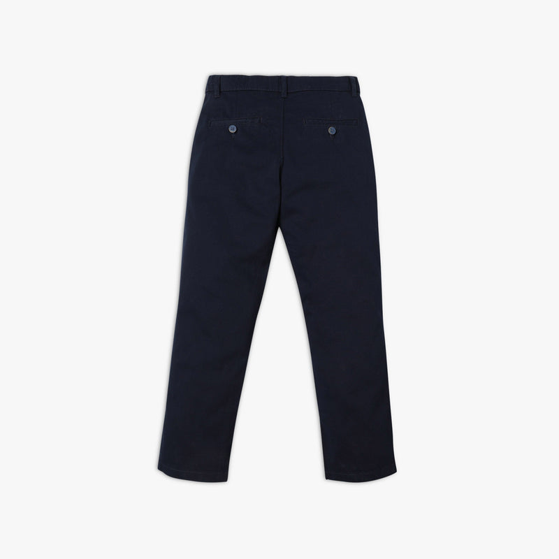 Boy Wearing Boy's Regular Fit Solid Mid Rise Trouser