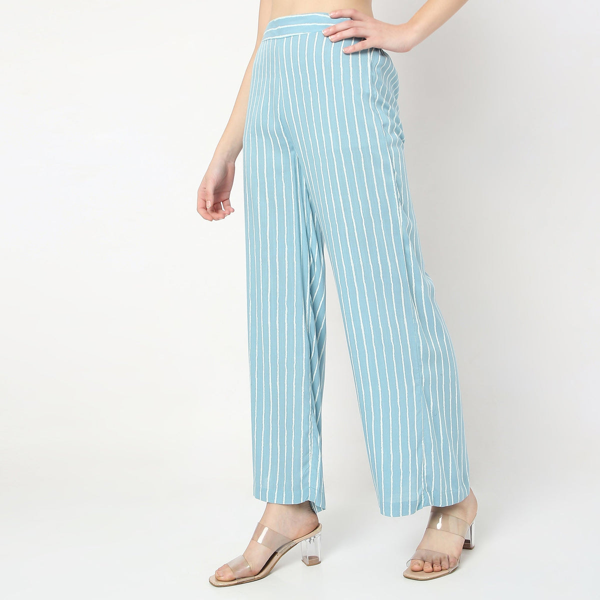 Regular Fit Striped Palazzos