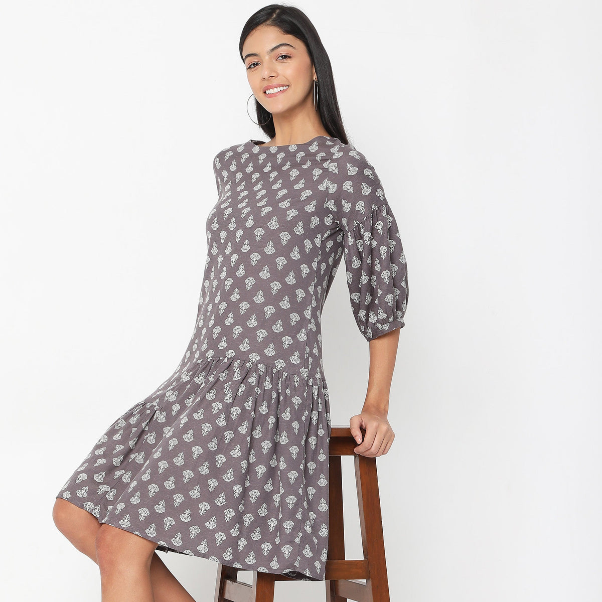 Women Wearing Regular Fit Printed Dress