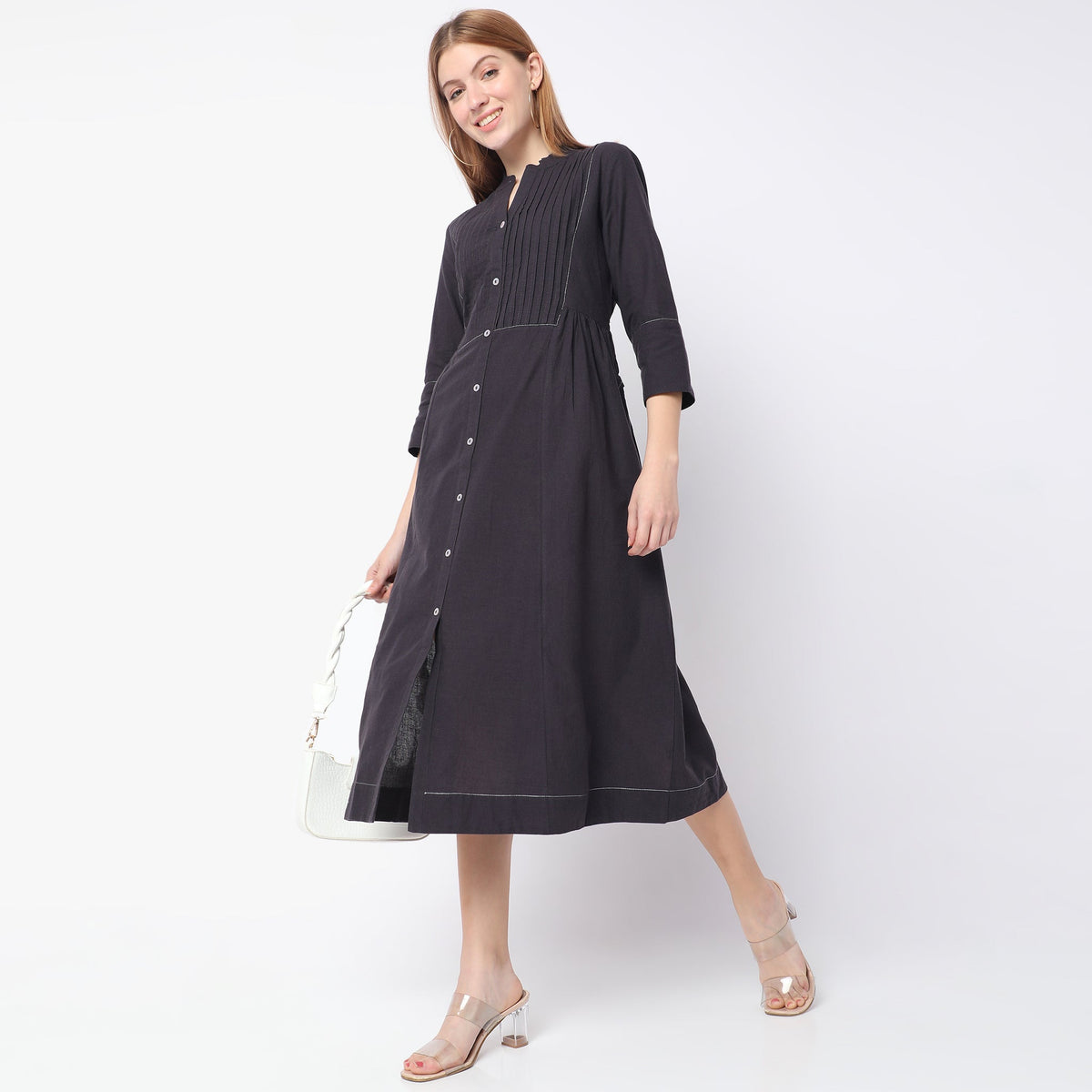 Regular Fit Solid Dress