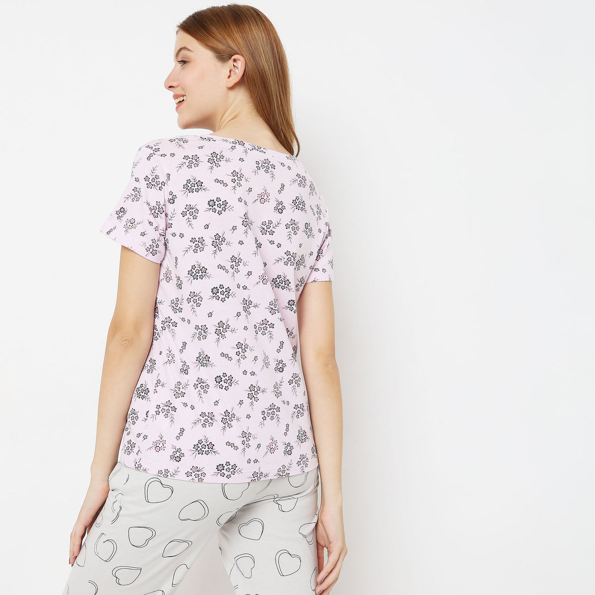 Regular Fit Printed Sleepwear Top