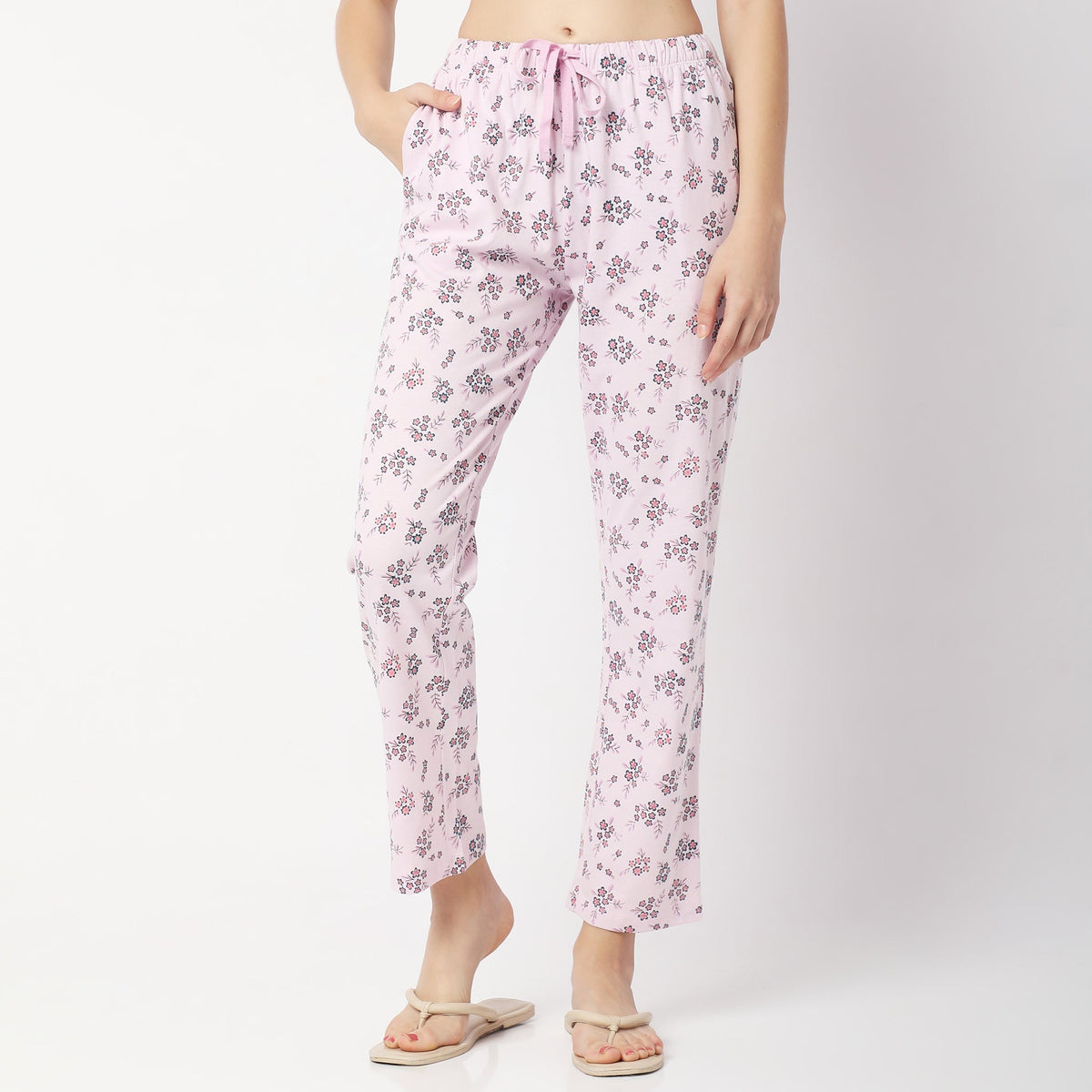 Regular Fit Printed Mid Rise Pyjamas