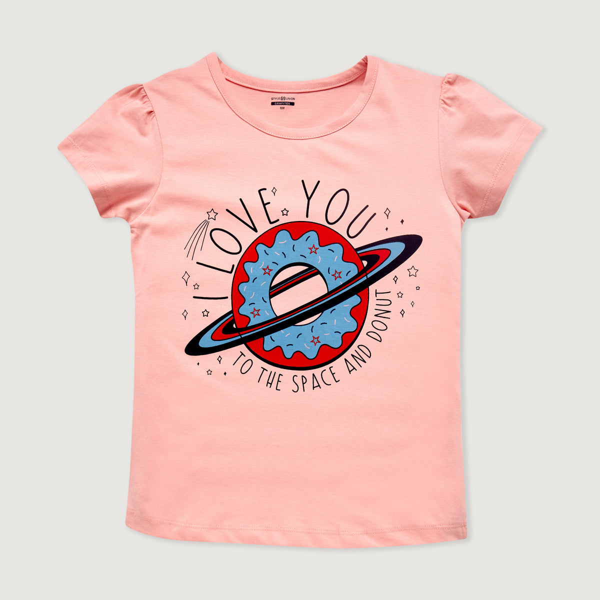 Girl Wearing Girl's Regular Fit Graphic T-Shirt