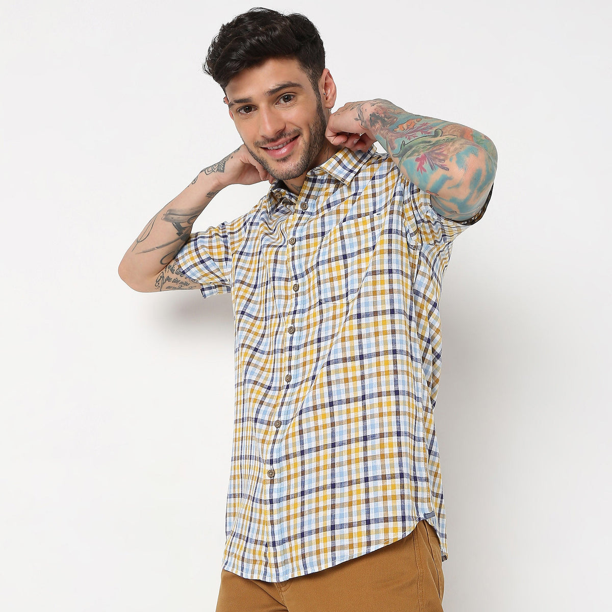 Slim Fit Checkered Shirt