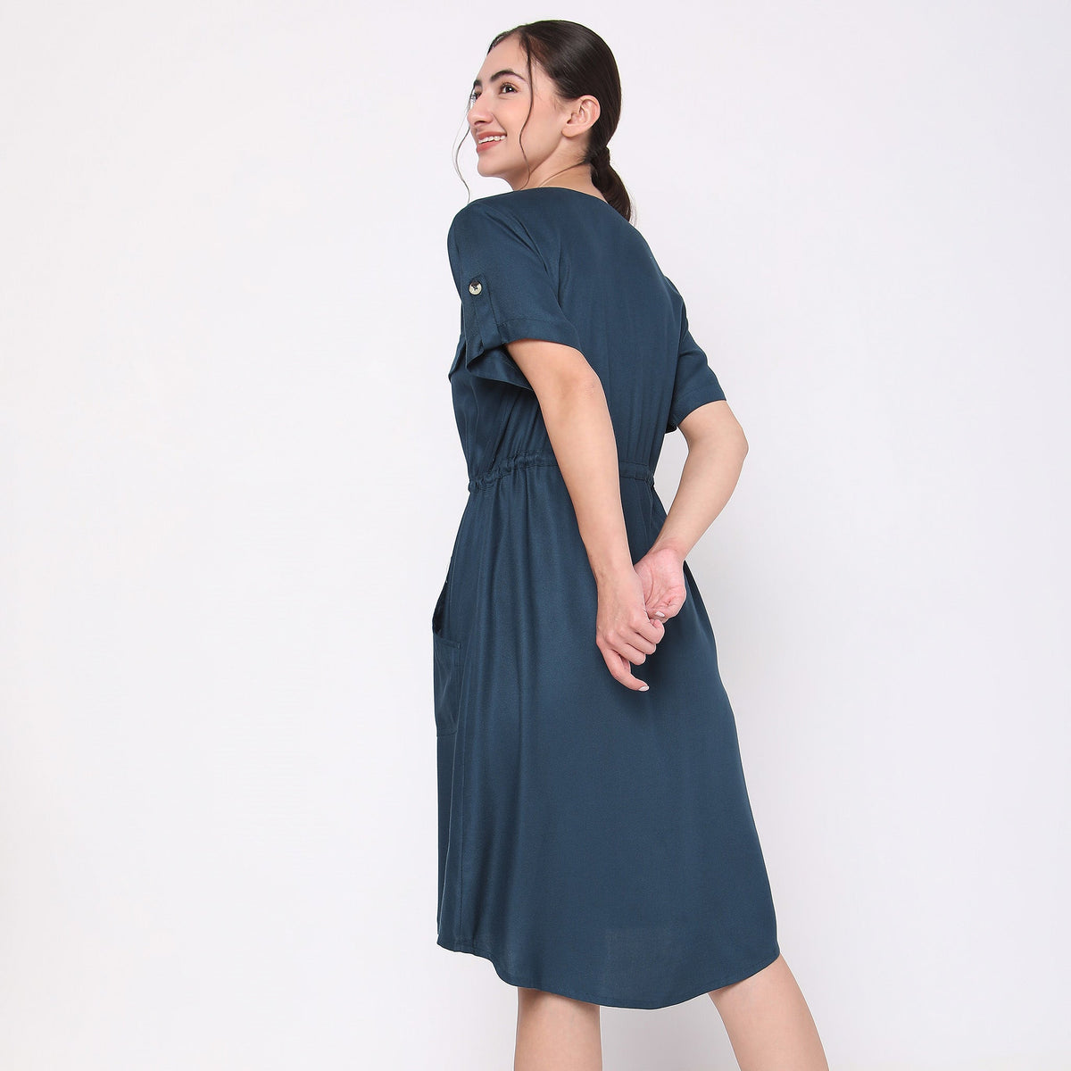 Regular Fit Solid Dress