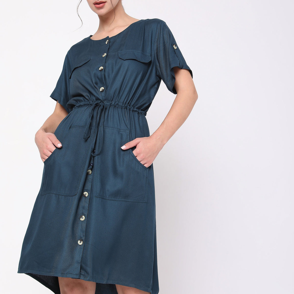 Regular Fit Solid Dress