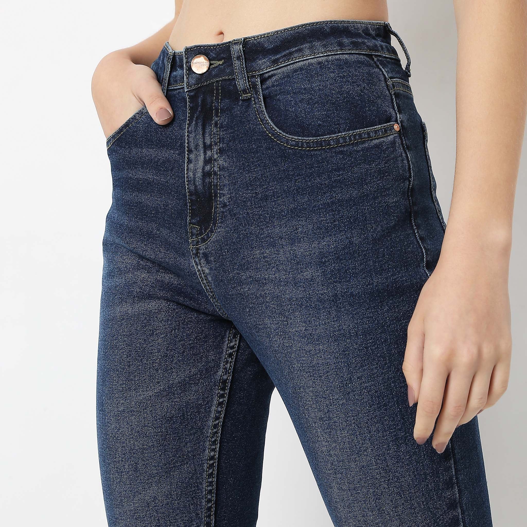 Boot Cut Solid Jeans