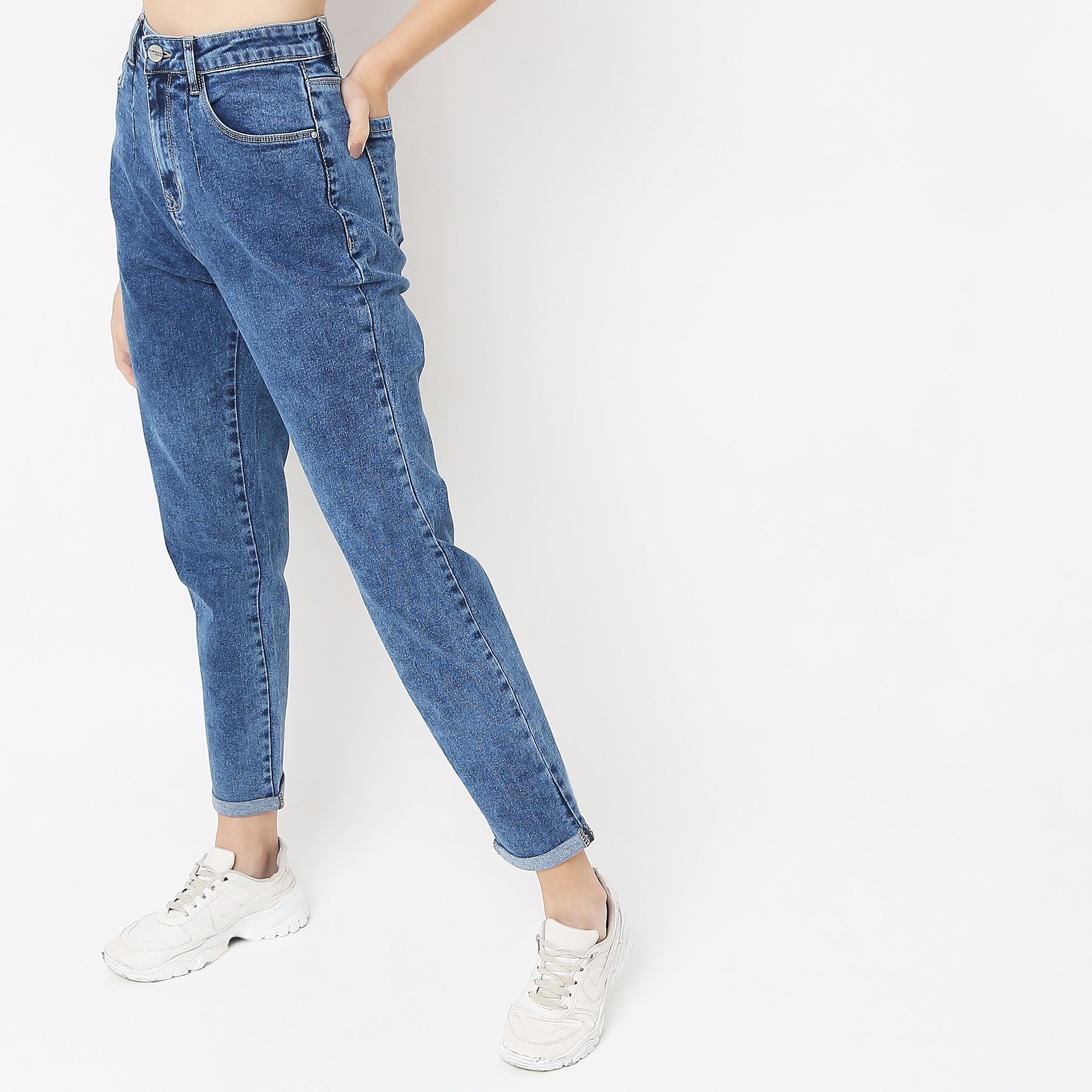 Straight Fit Solid Jeans