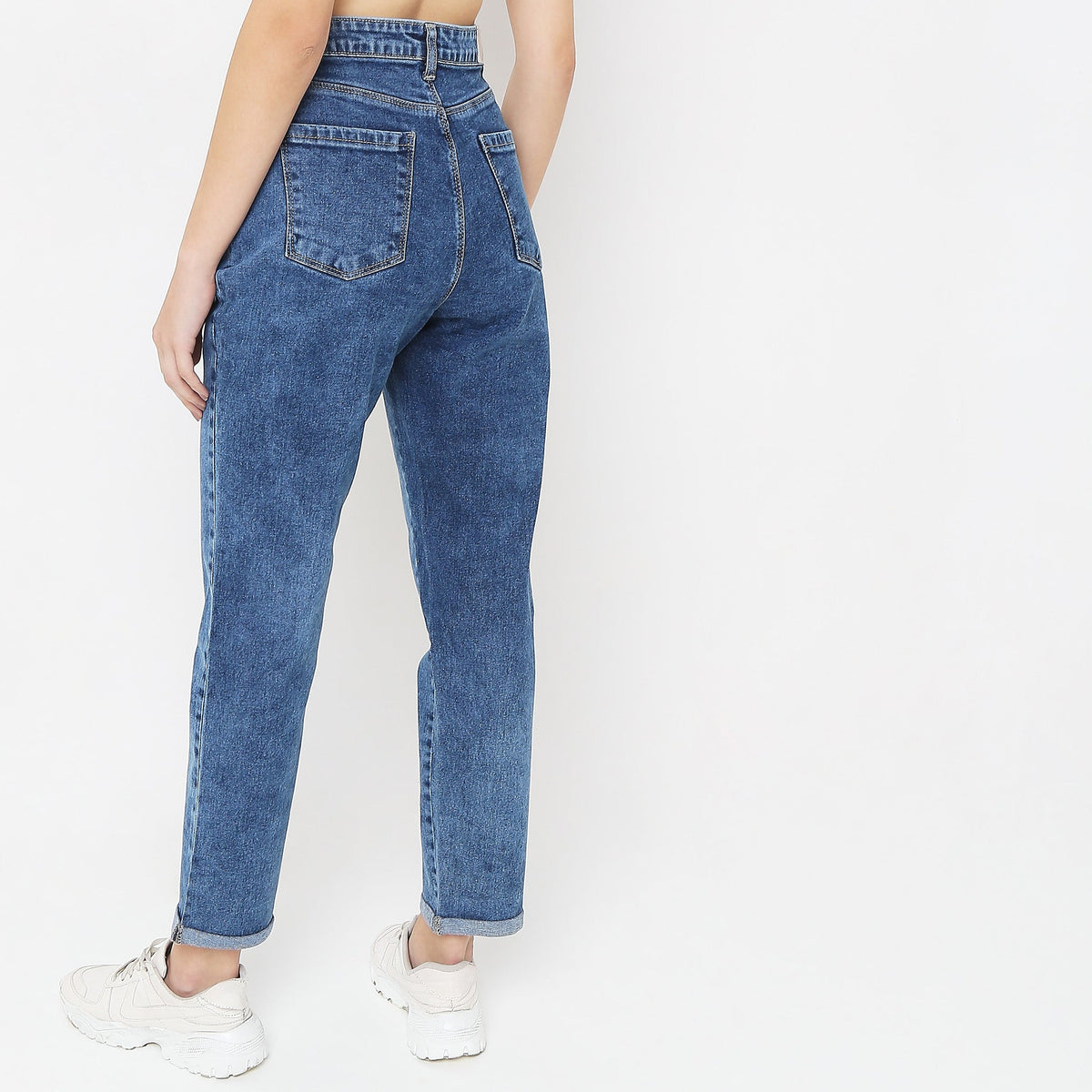 Straight Fit Solid Jeans