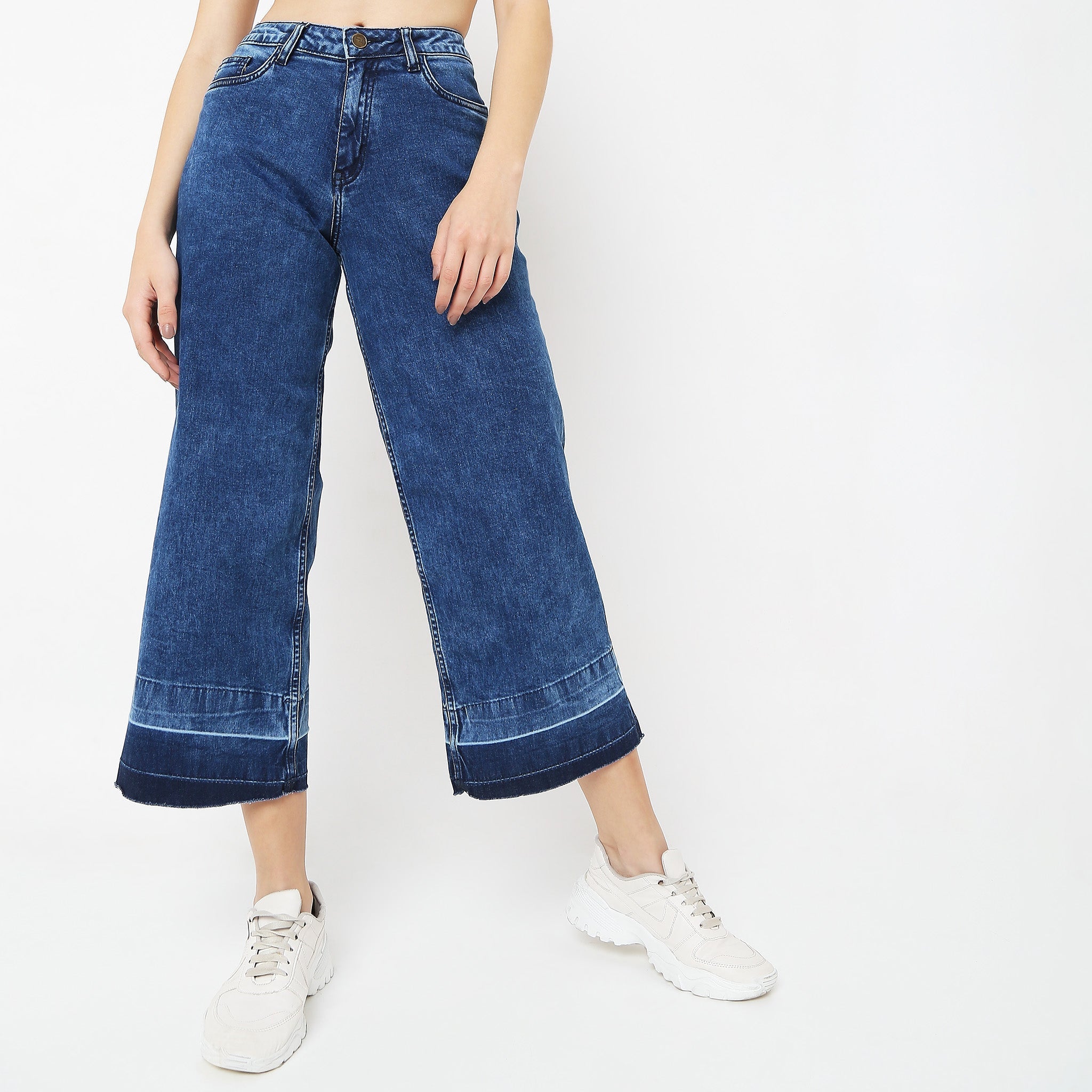 Flare Fit Solid Jeans