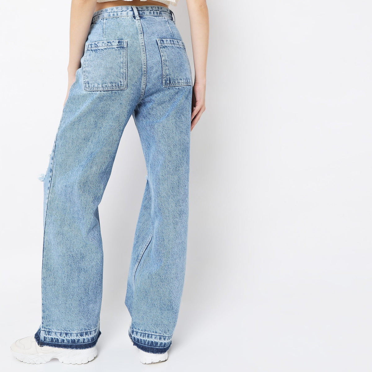 Flare Fit Solid Jeans