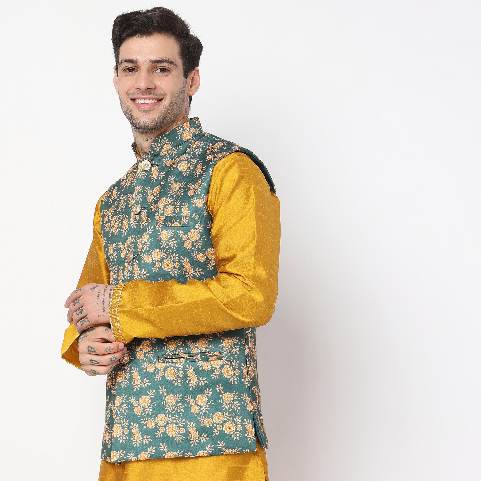 Yellow deals ethnic jacket