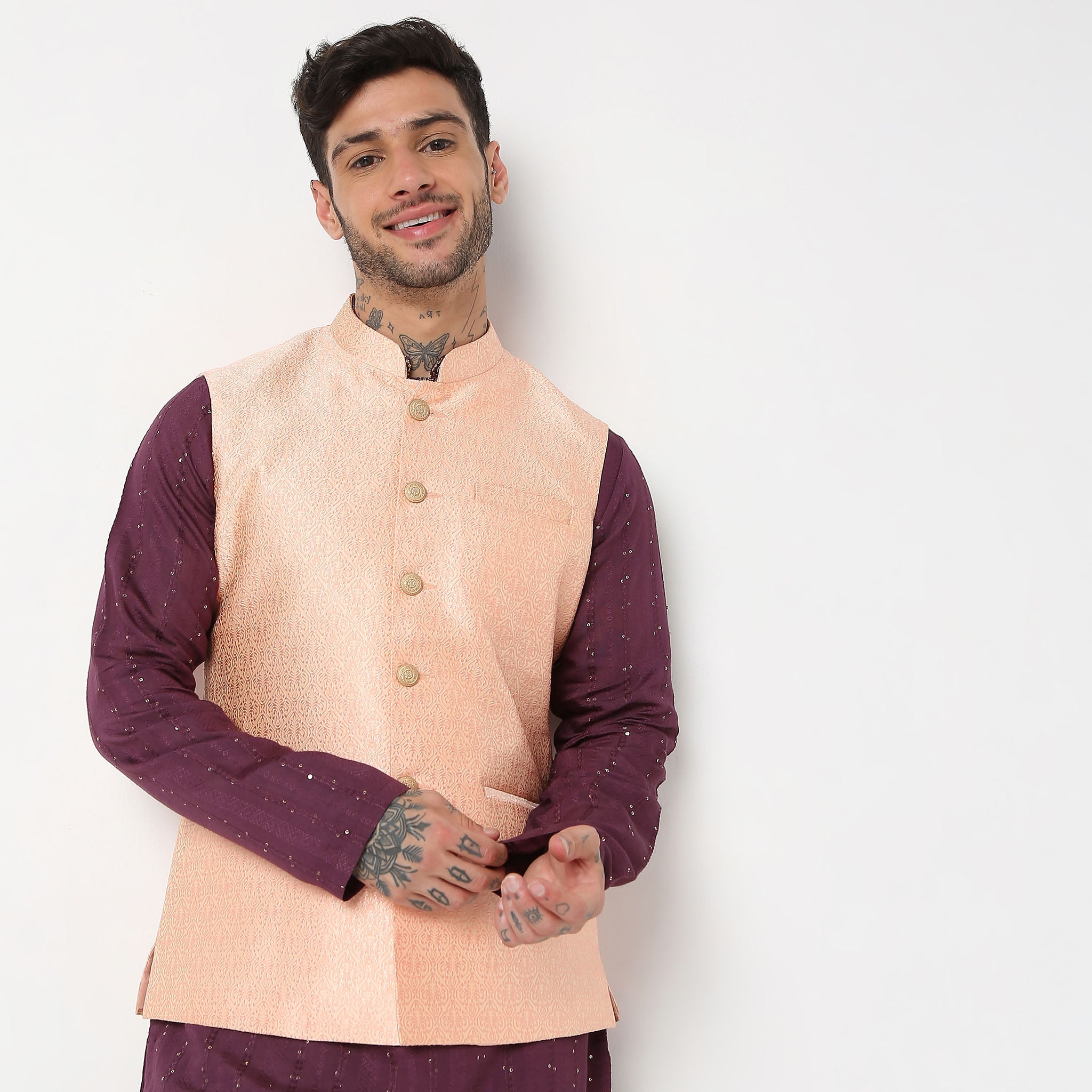 Atasi Printed Nehru Jacket Mens Bandhgala Ethnic Palestine | Ubuy