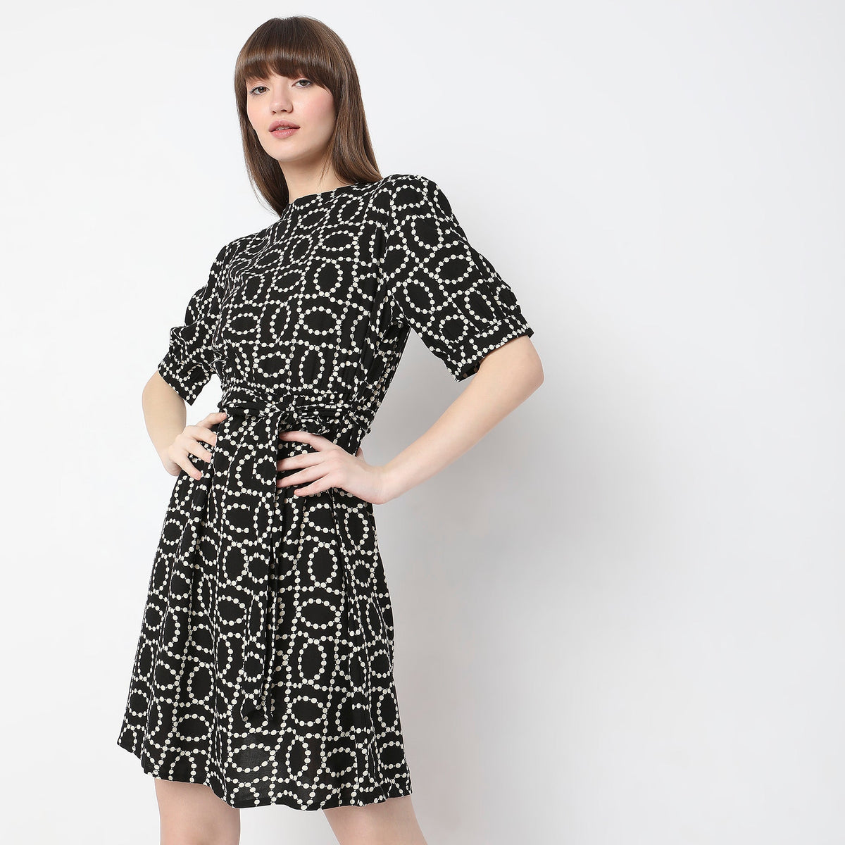 Regular Fit Printed Dress