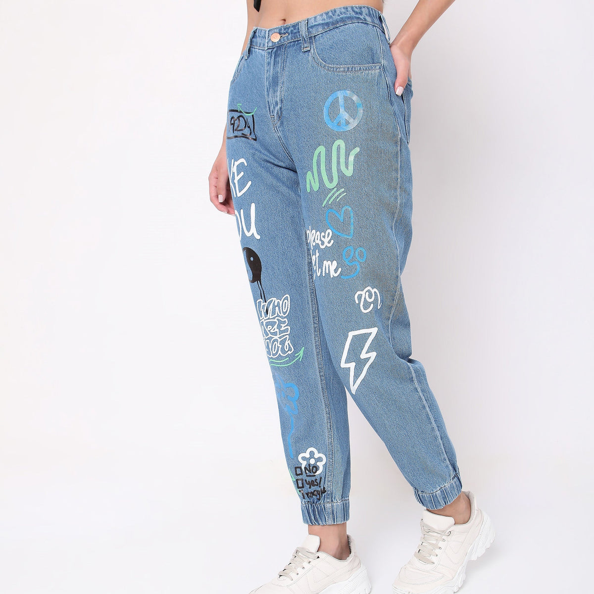 Regular Fit Printed Mid Rise Jeans