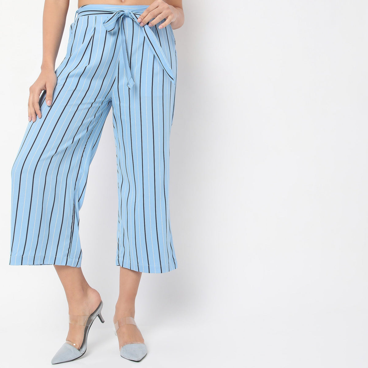 Regular Fit Striped Palazzos