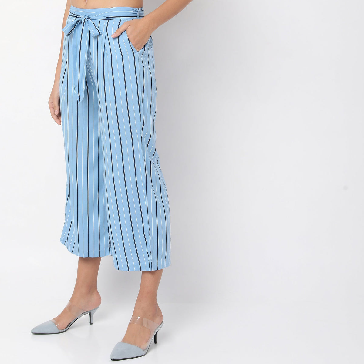 Regular Fit Striped Palazzos