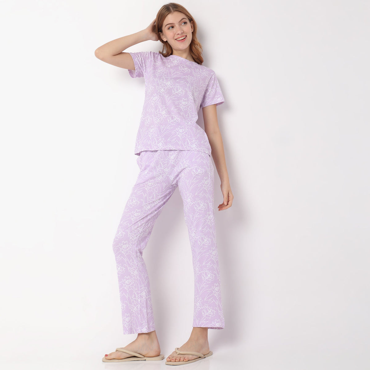 Regular Fit Printed Sleepwear Set