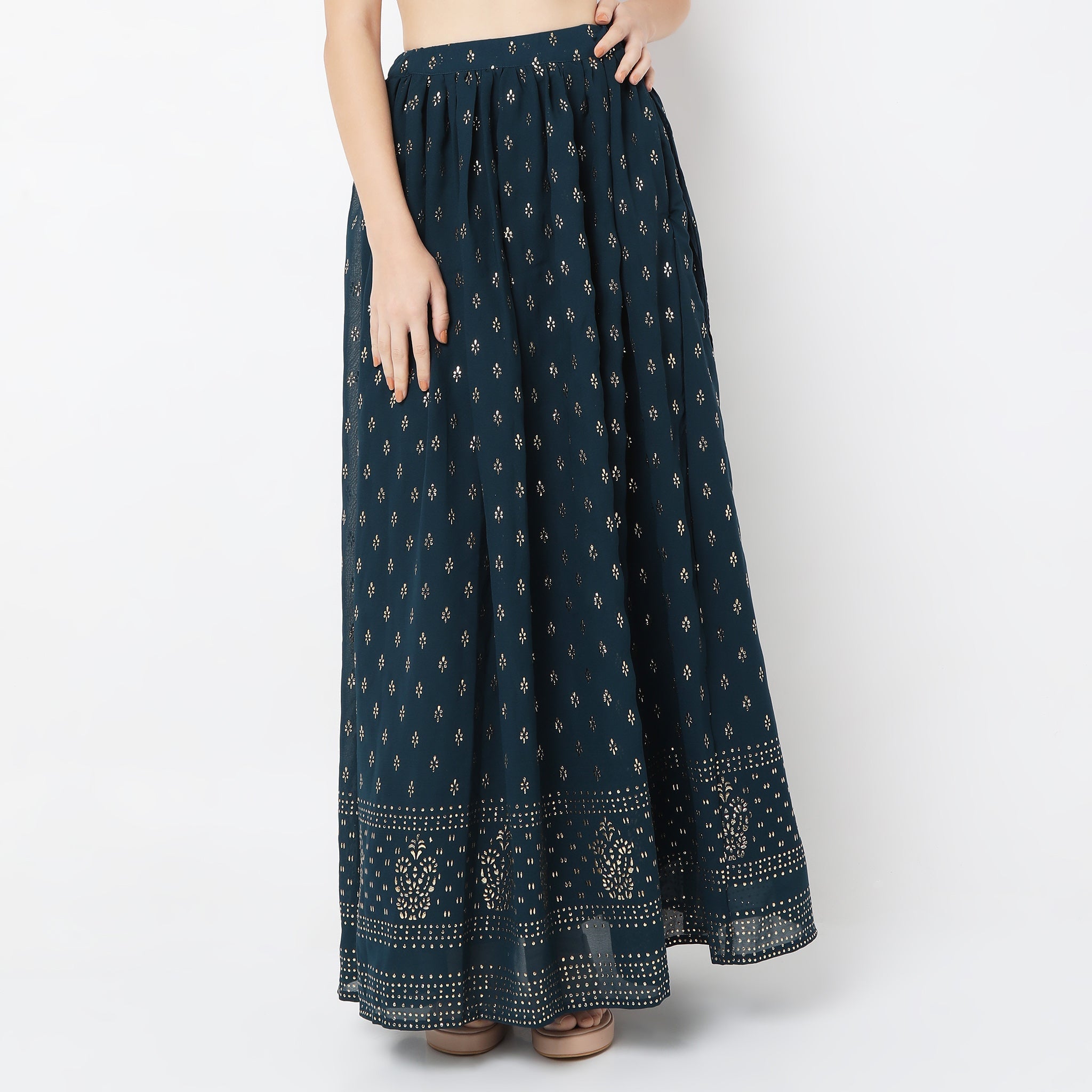 Flare Fit Printed Skirts