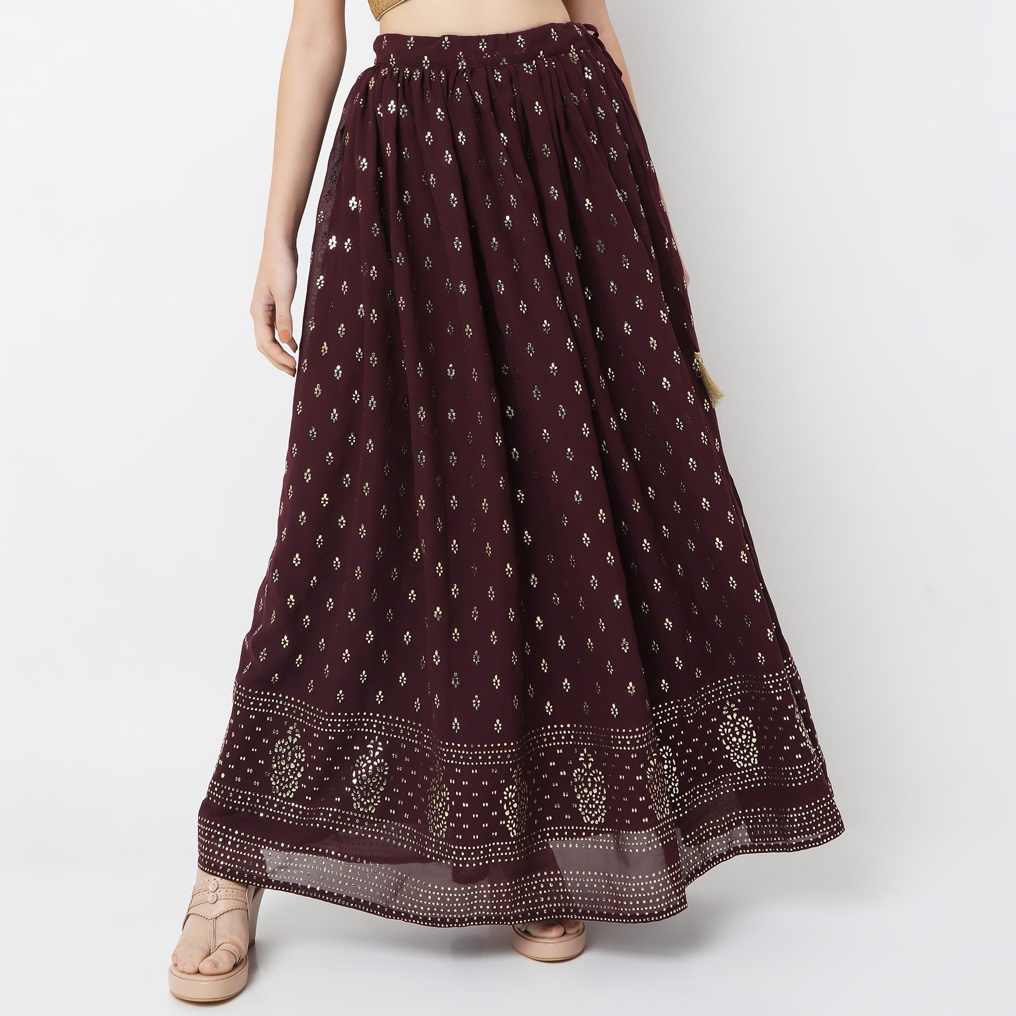 Flare Fit Printed Skirts