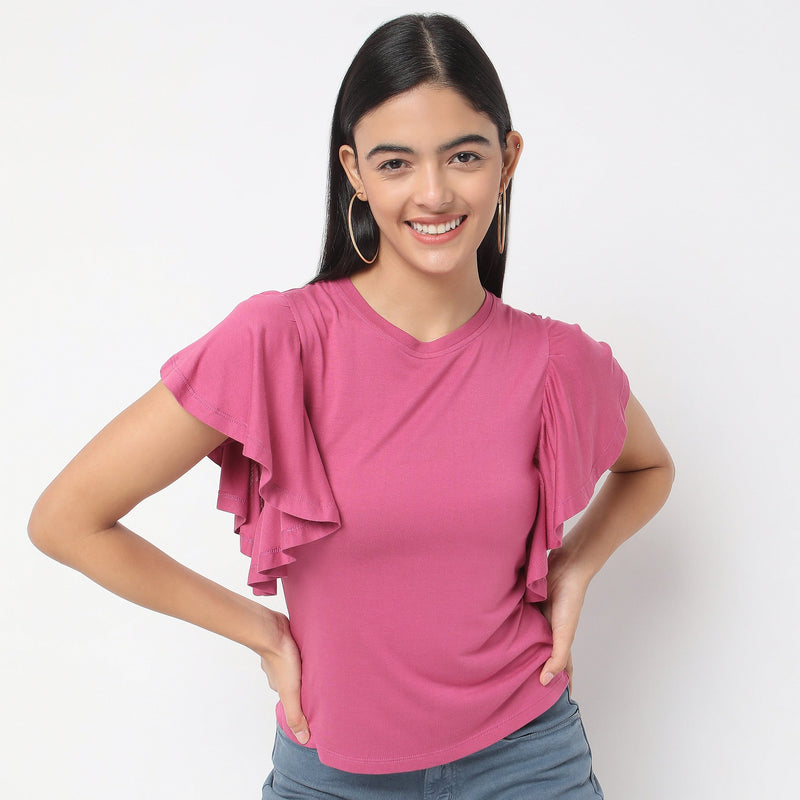 Regular Fit Solid T-Shirt