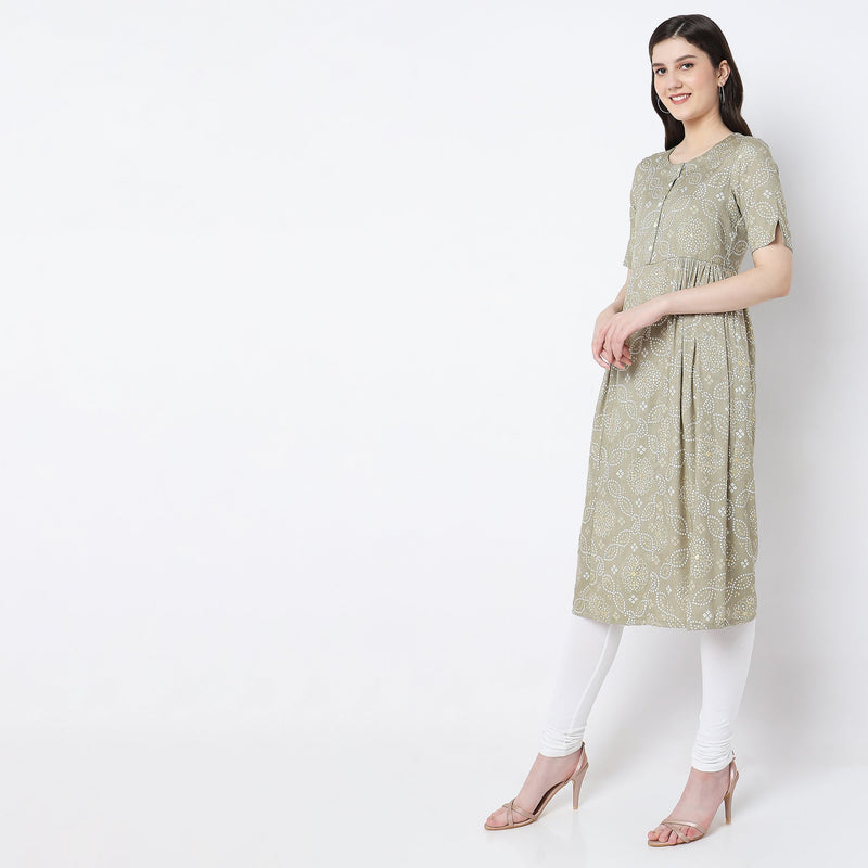 Flare Fit Printed Kurta