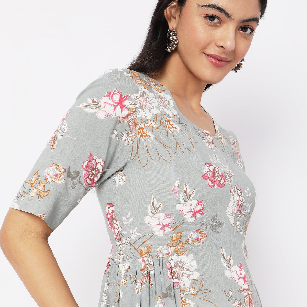 Flare Fit Floral Kurta