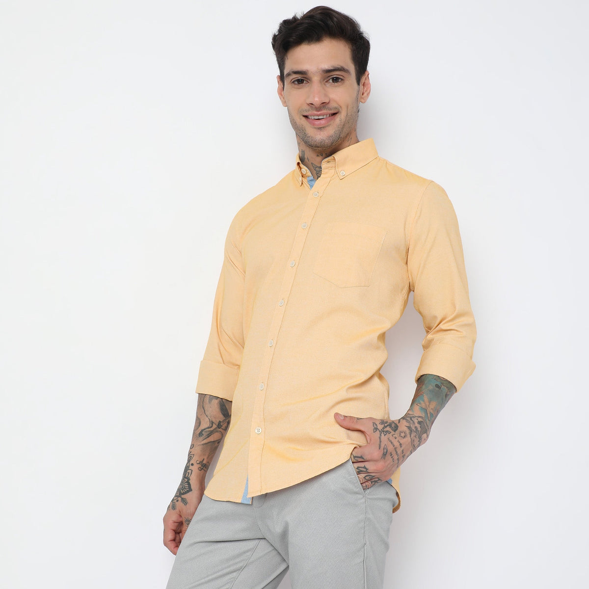 Slim Fit Solid Shirt