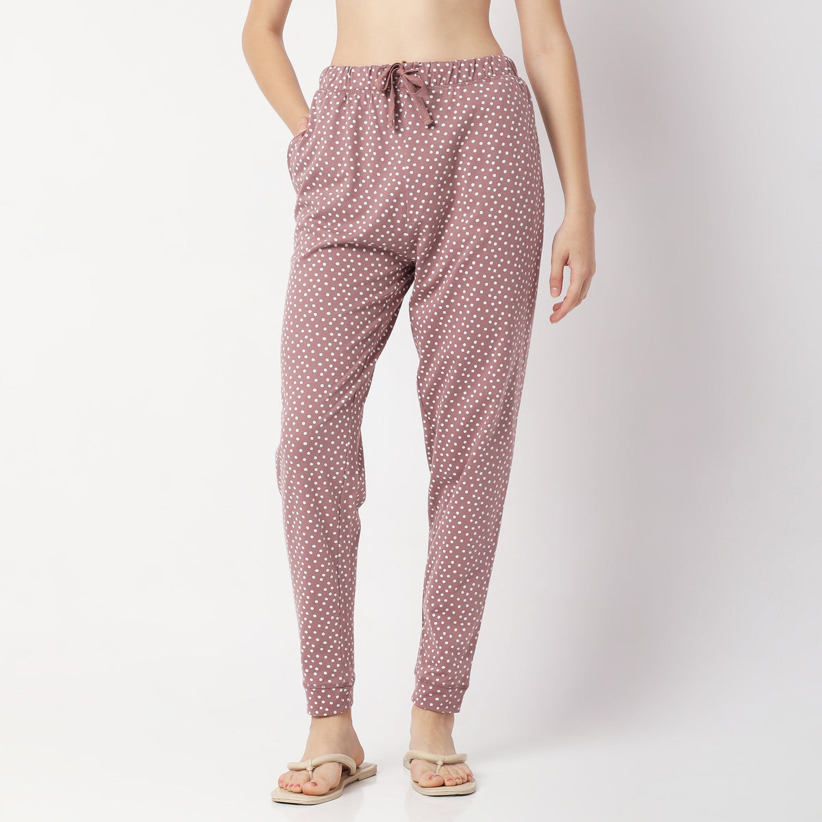 Regular Fit Polka Dot Mid Rise Pyjamas