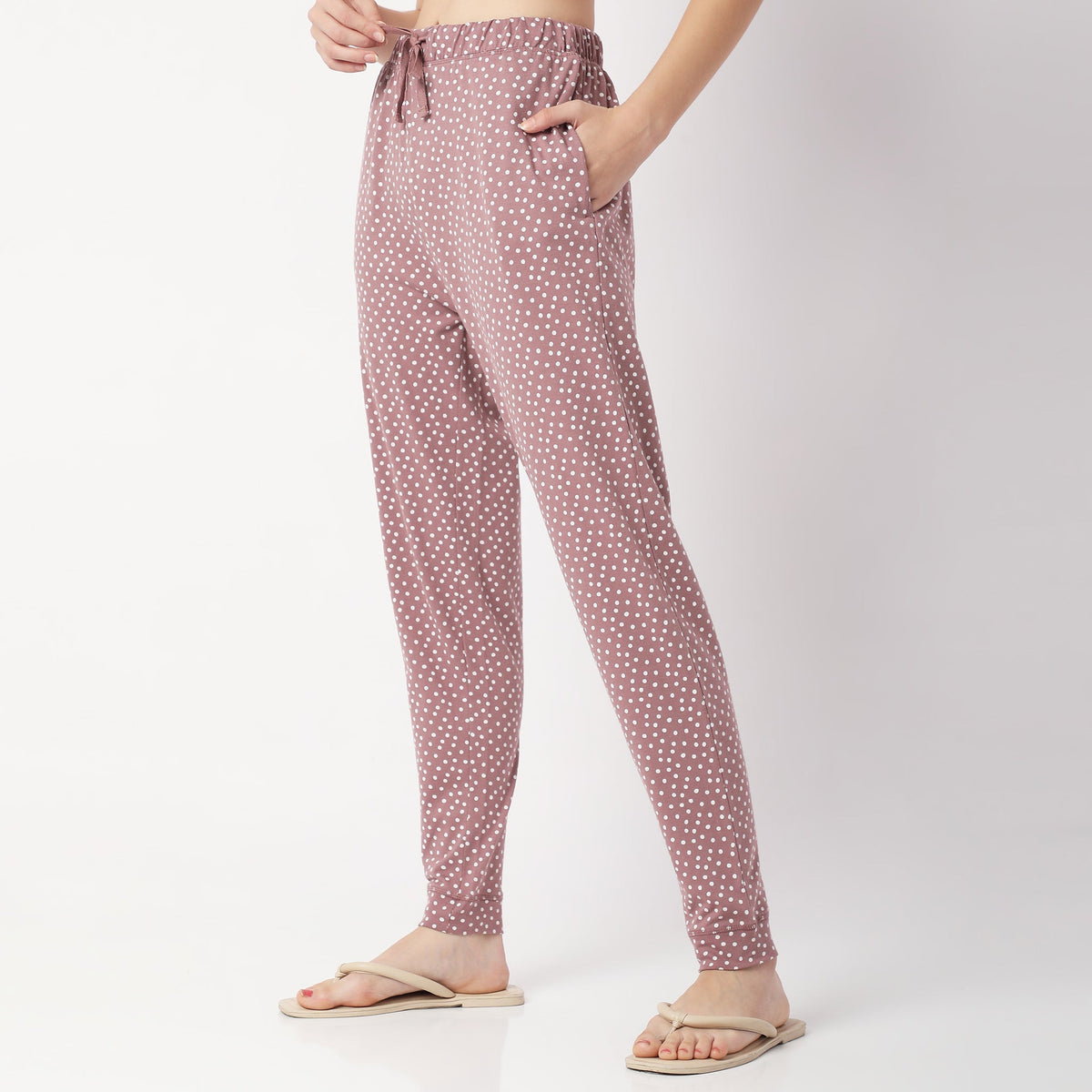 Regular Fit Polka Dot Mid Rise Pyjamas