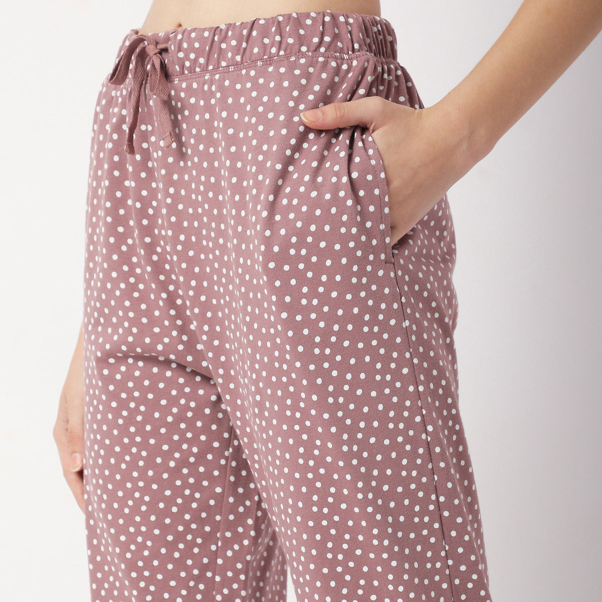 Regular Fit Polka Dot Mid Rise Pyjamas