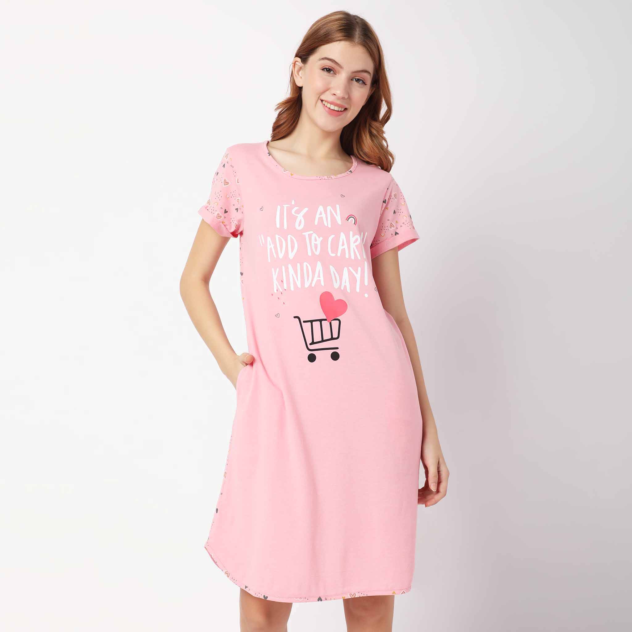 Regular Fit Graphic Short Gown