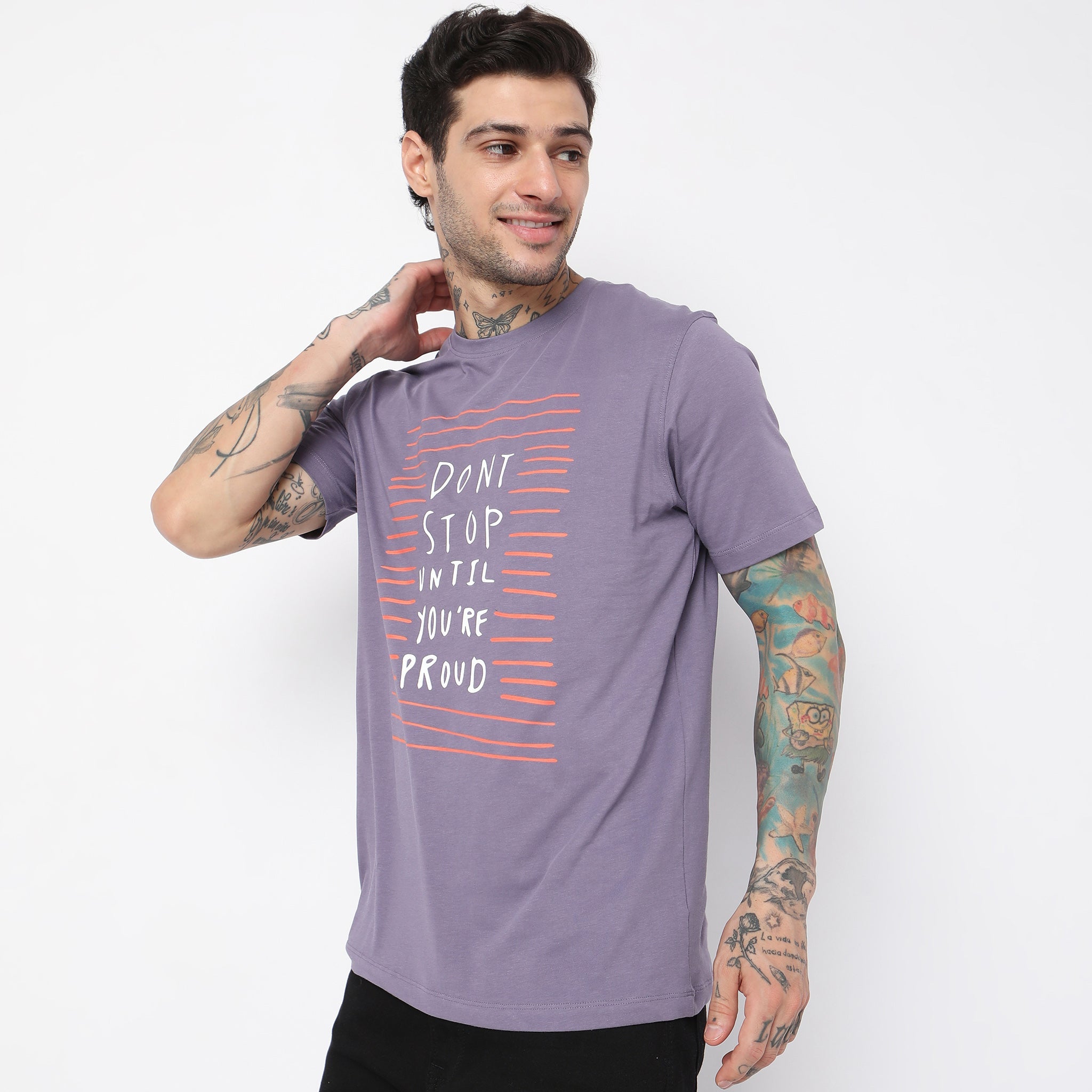 Men Wearing Regular Fit Graphic T-Shirt