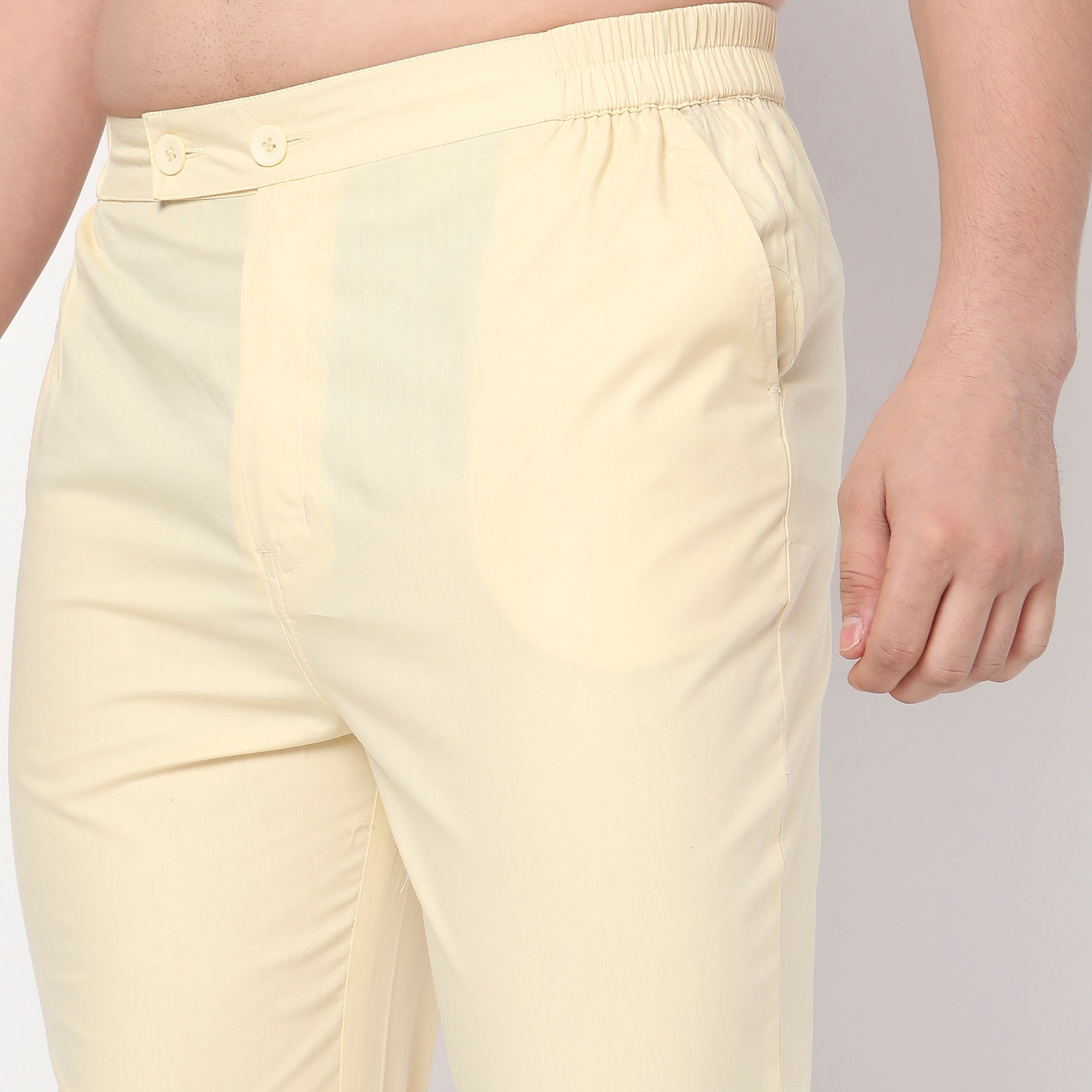 Slim Fit Solid Mid Rise Trousers