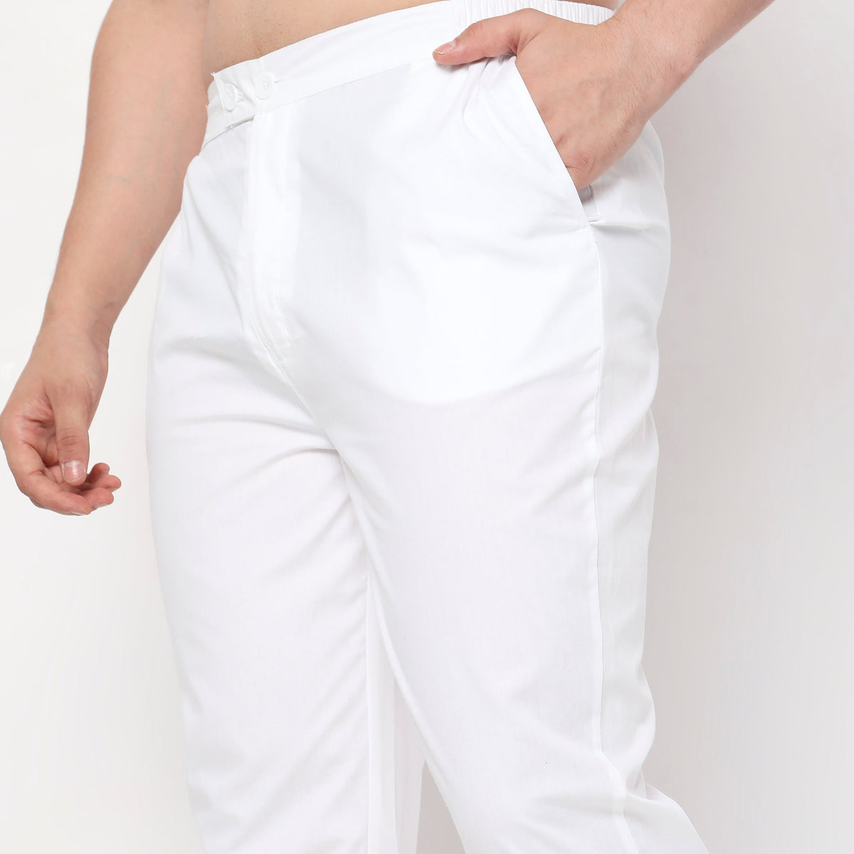 Slim Fit Solid Mid Rise Trousers