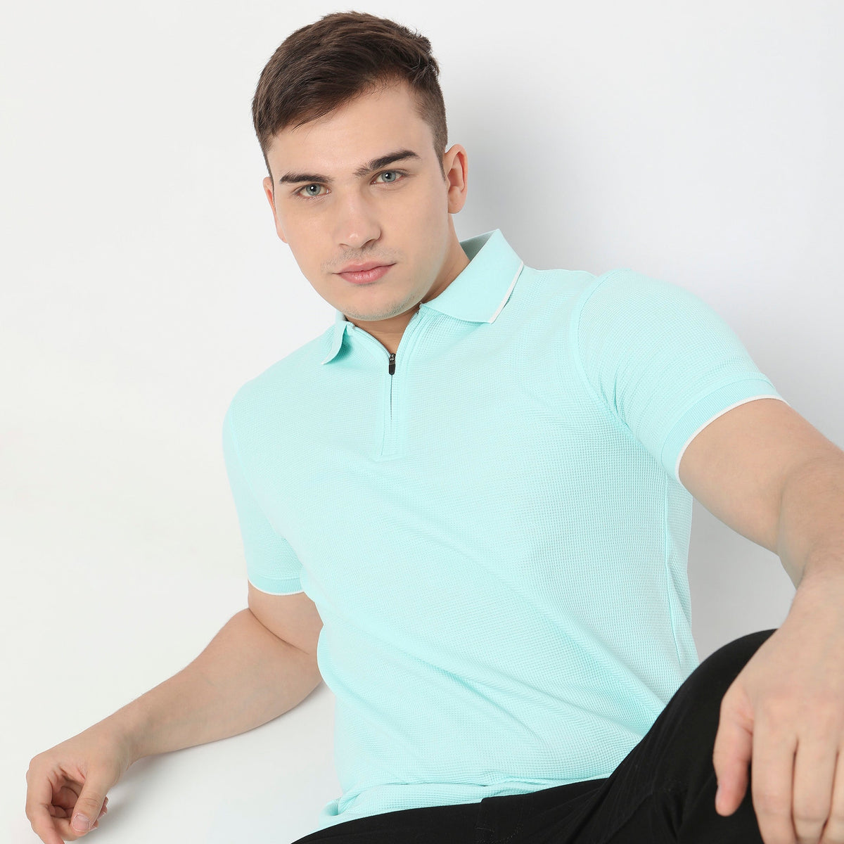 Regular Fit Textured Polo T-Shirt