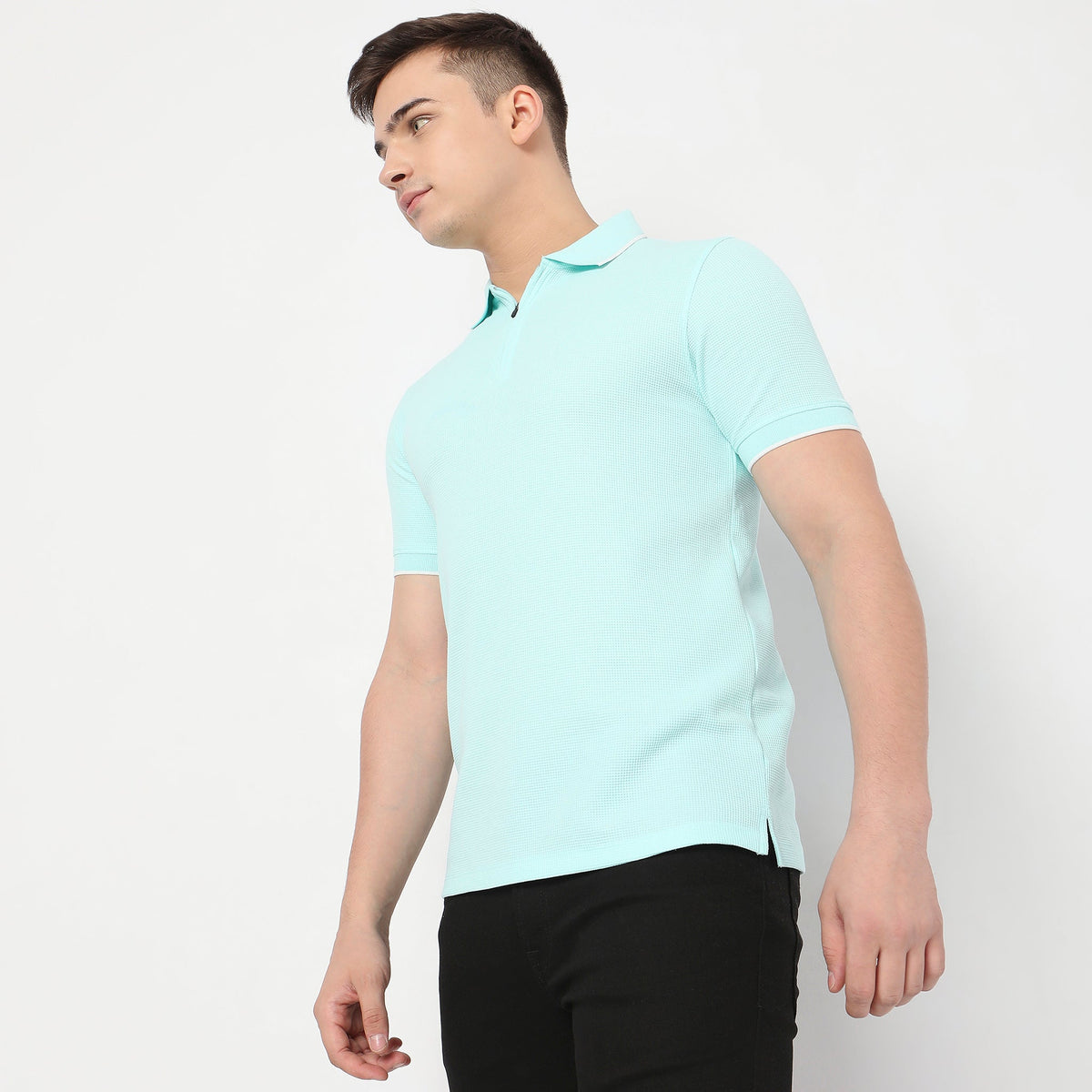 Regular Fit Textured Polo T-Shirt