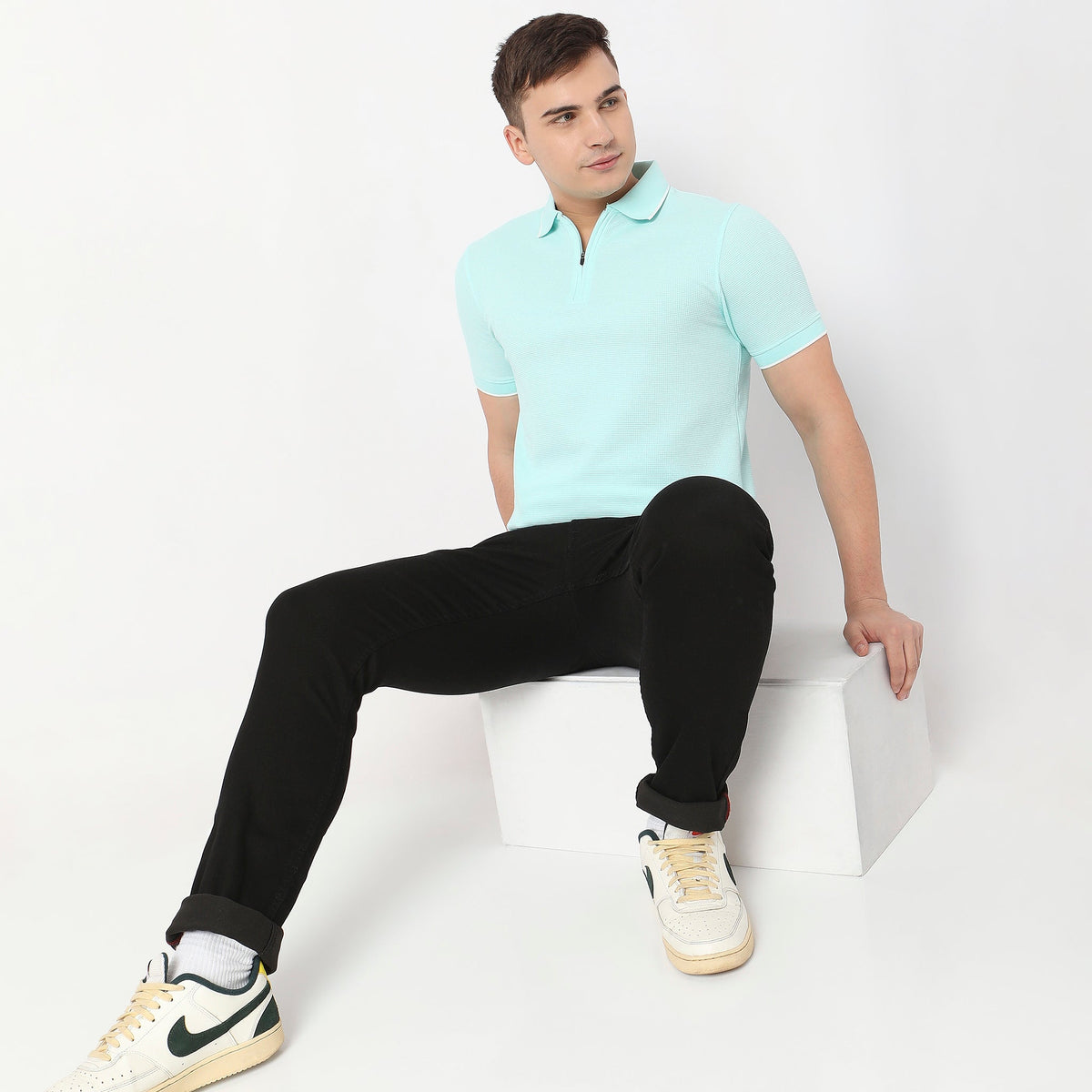 Regular Fit Textured Polo T-Shirt